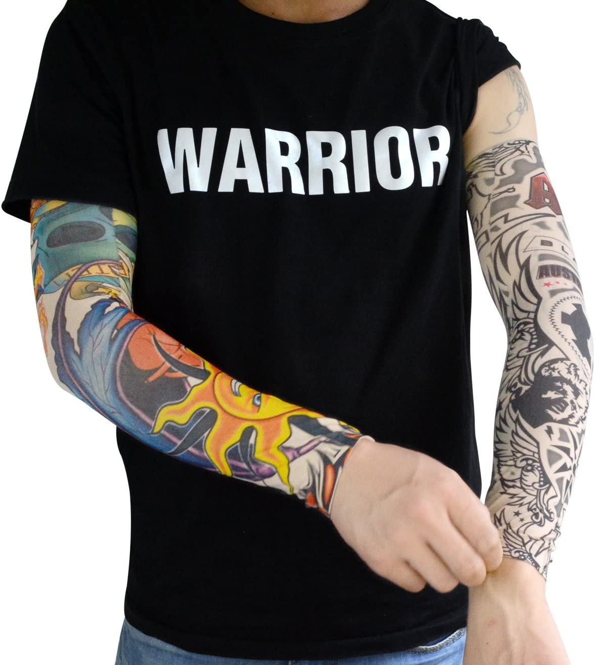 20Pcs Tattoo Arm Sleeves Temporary Fake Slip on Arm Protector Body Art Arm Stockings Accessories - Designs Tribal, Dragon, Skull, and Etc.By HOVEOX image number 6