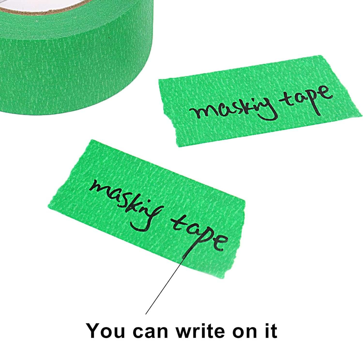 Green Masking Tape Decorative Writable Green Painters Tape for Arts & Crafts,2 Rolls Pack, 48Mm X 30M per Roll BOMEI PACK image number 5