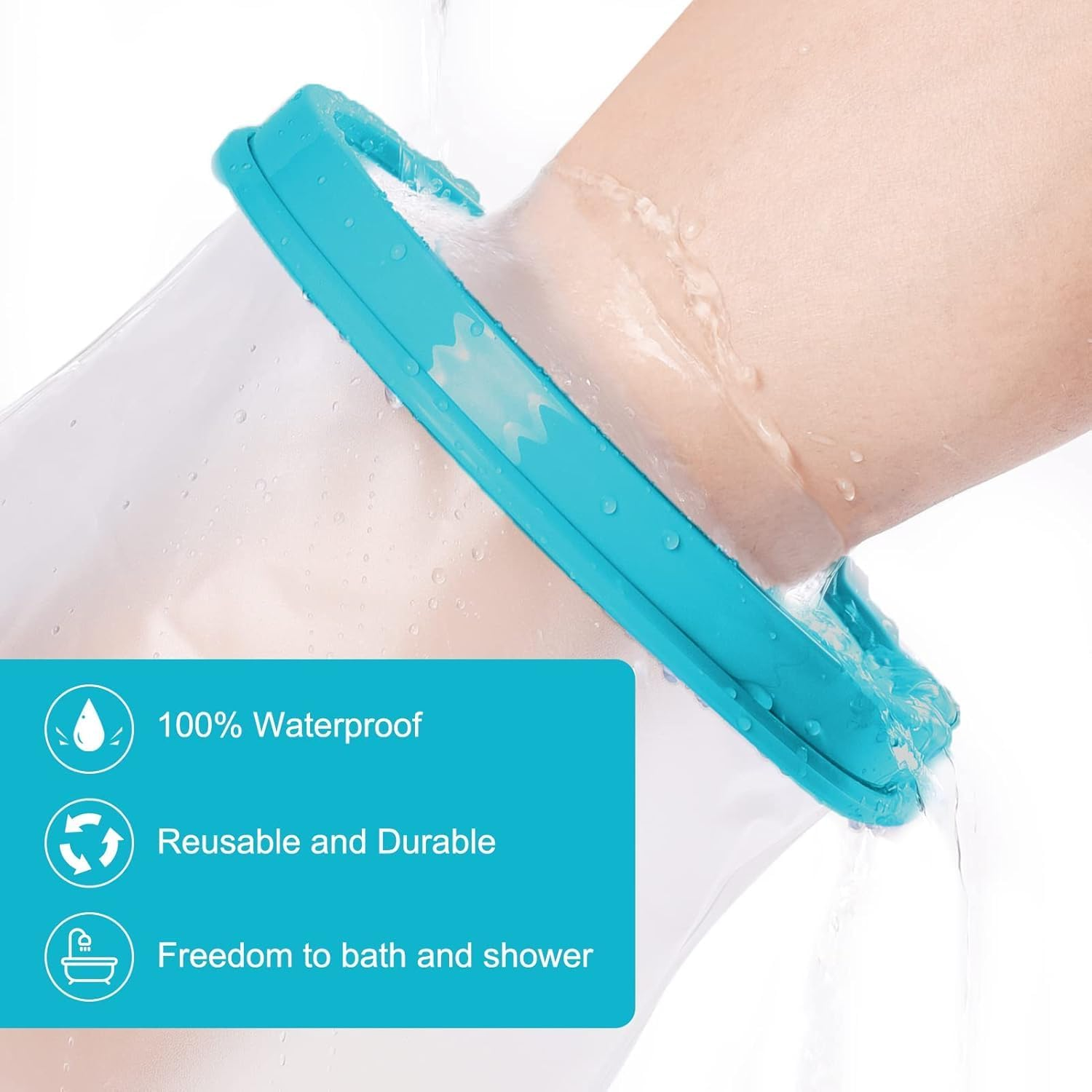 Waterproof Leg Cast Cover for Shower, 100% Bathing Guards, Waterproof Leg Cast Cover for Shower, Reusable Shower Protection, Leg Cover for Showering after Surgery for Foot, Ankle, Burns image number 2
