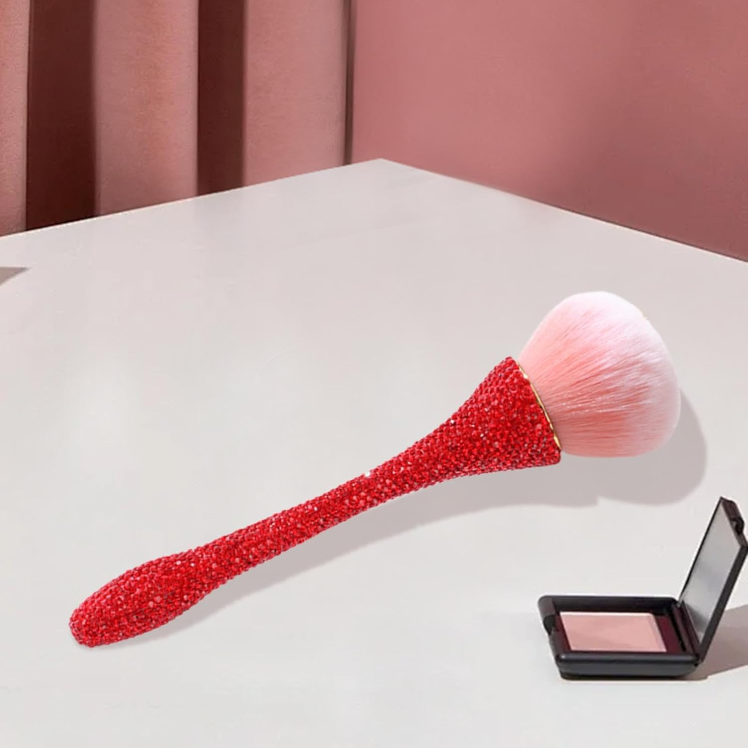 Eigell Makeup Brush,Blush Brush,Powder Makeup Brush,Loose Powder Brush for Makeup Setting Powder, Red - White image number 7