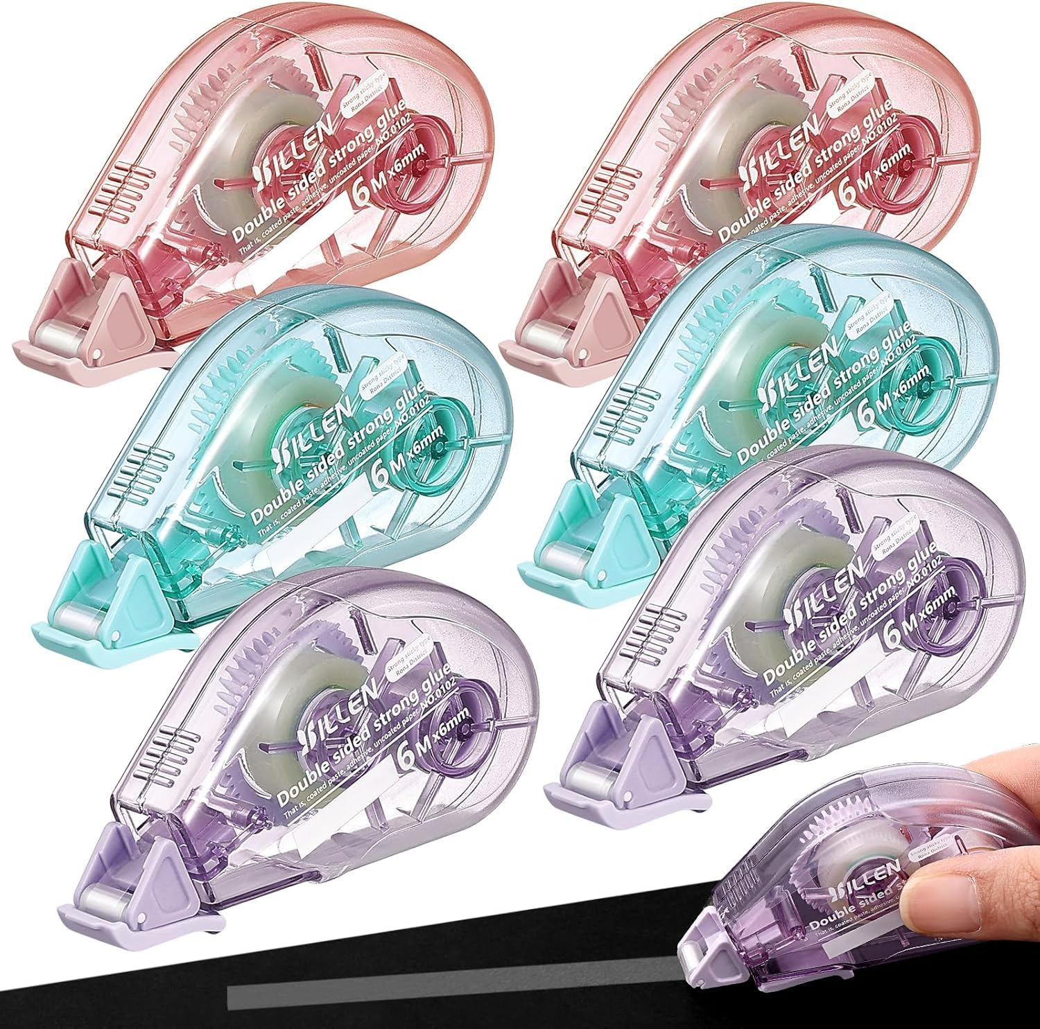 Double Sided Tape Roller, Scrapbooking Supplies, Sticky Tape Glue Roller Dispenser for Scrapbook, Journaling DIY Crafts, Perfect for Gift Wrapping Photo Albums - 6 Pack image number 2