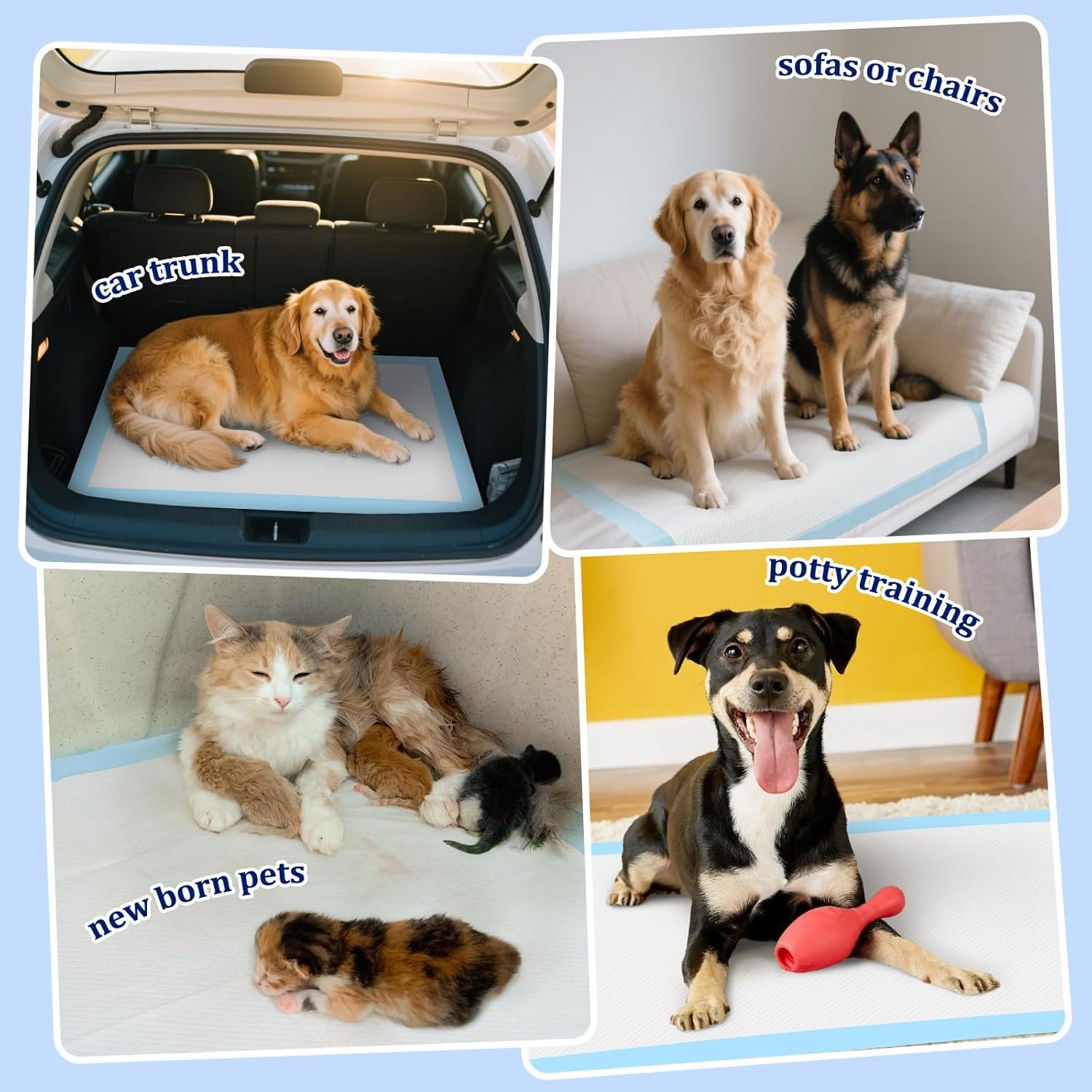 Ownpets XXXXL Puppy Training Pad 120X80Cm, 40 Count, Extra Large Giant Dog Pee Pads, Leak-Proof 6-Layer Pet Potty Training Pads Pee Pads with Quick-Dry Surface for Puppies, Cats, Rabbits image number 1