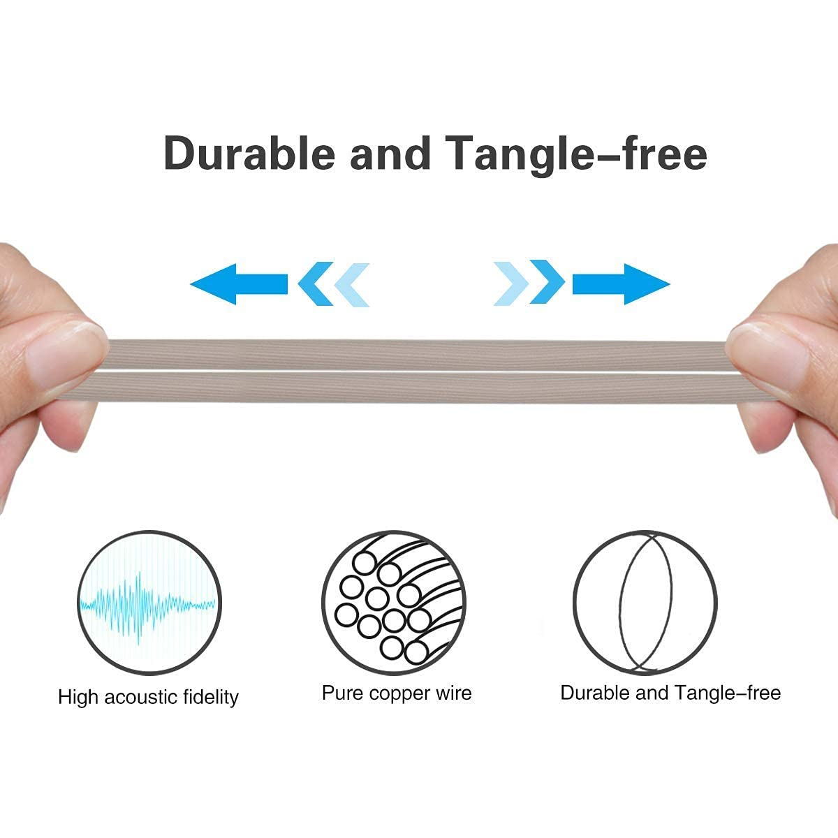WH1000XM5 Replacement Audio Cord WH-1000XM4 Cable Compatible with Sony WH1000XM2 WH-1000XM3 MDR-XB950BT MDR-100ABN MDR-10R MDR-1000X MDR-ZX770BN Noise-Canceling Headphones(Gold) - Gold image number 3