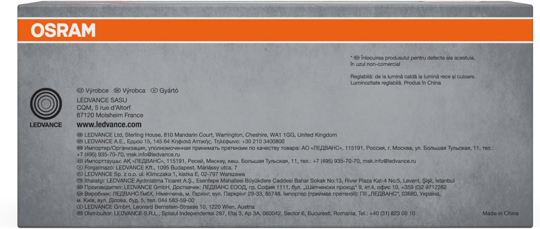 OSRAM Smart+ Matter over Wifi Recessed Light 170 Mm, with Integrated Driver, TW and Dimmable, in White, Plastic, IP20 Protection, for Indoor Applications