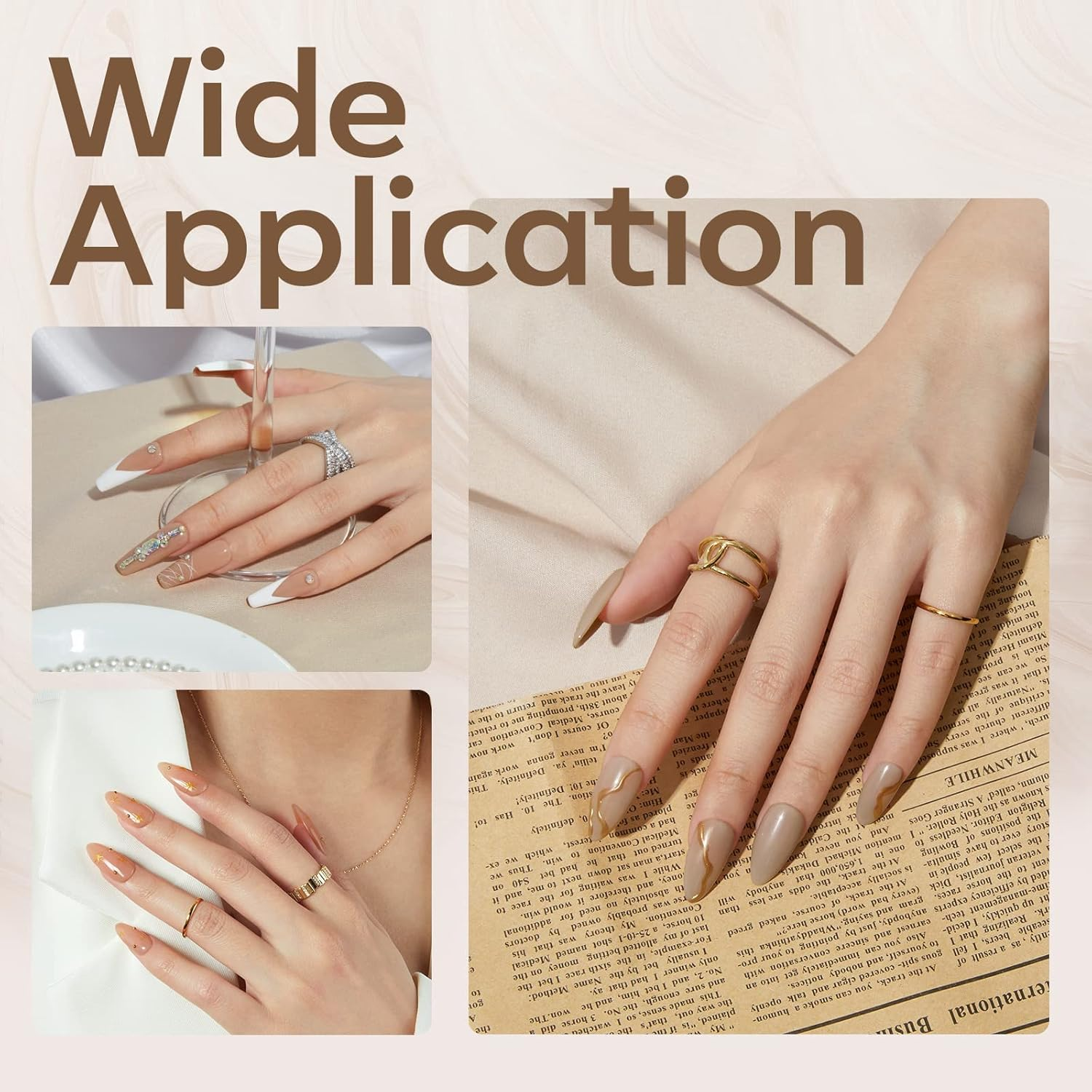 Modelones Builder Nail Gel 6 Colors, 8-In-1 Gel Builder Set for Nails, Hard Gel Builder Nail Strengthener Extension Color Gel Base Gel Rhinestone False Nail Tips Glue Gel in a Bottle for Women Gifts image number 1