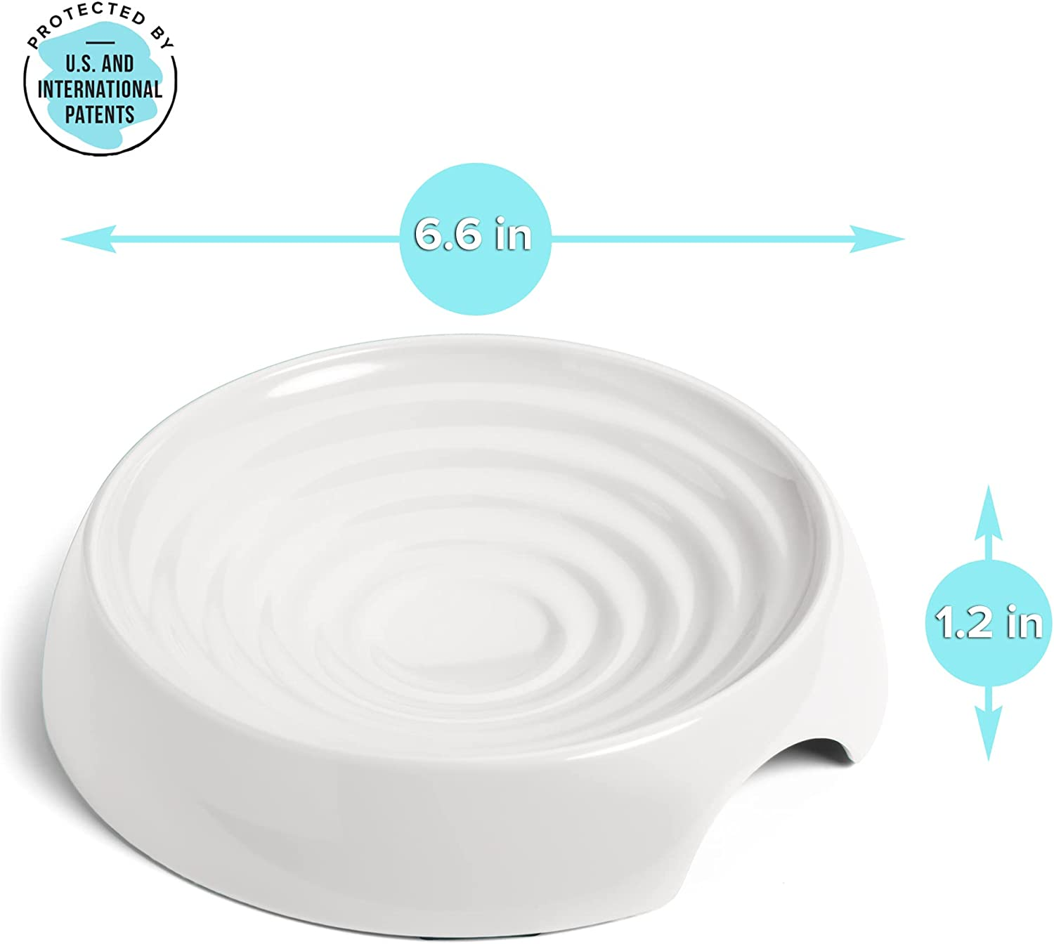 Catguru Cat Food Bowl, Whisker Stress Free Cat Bowls, Whisker Fatigue Cat Bowl, Wide Cat Dish, Shallow Cat Food Bowls, Non Slip Cat Dishes for Food, Pet Bowls for Cats (Round-Set of 2, Marshmallow) image number 2