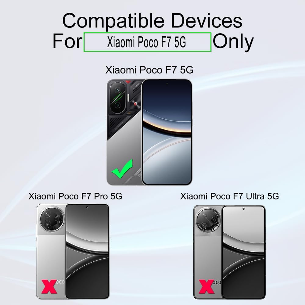 Ibywind for Xiaomi Poco F7 5G Screen Protector,2 Pcs Tempered Glass,With 1Pc Camera Lens Protection,1Pc Back Film,Anti-Scratch,Bubble Free image number 1