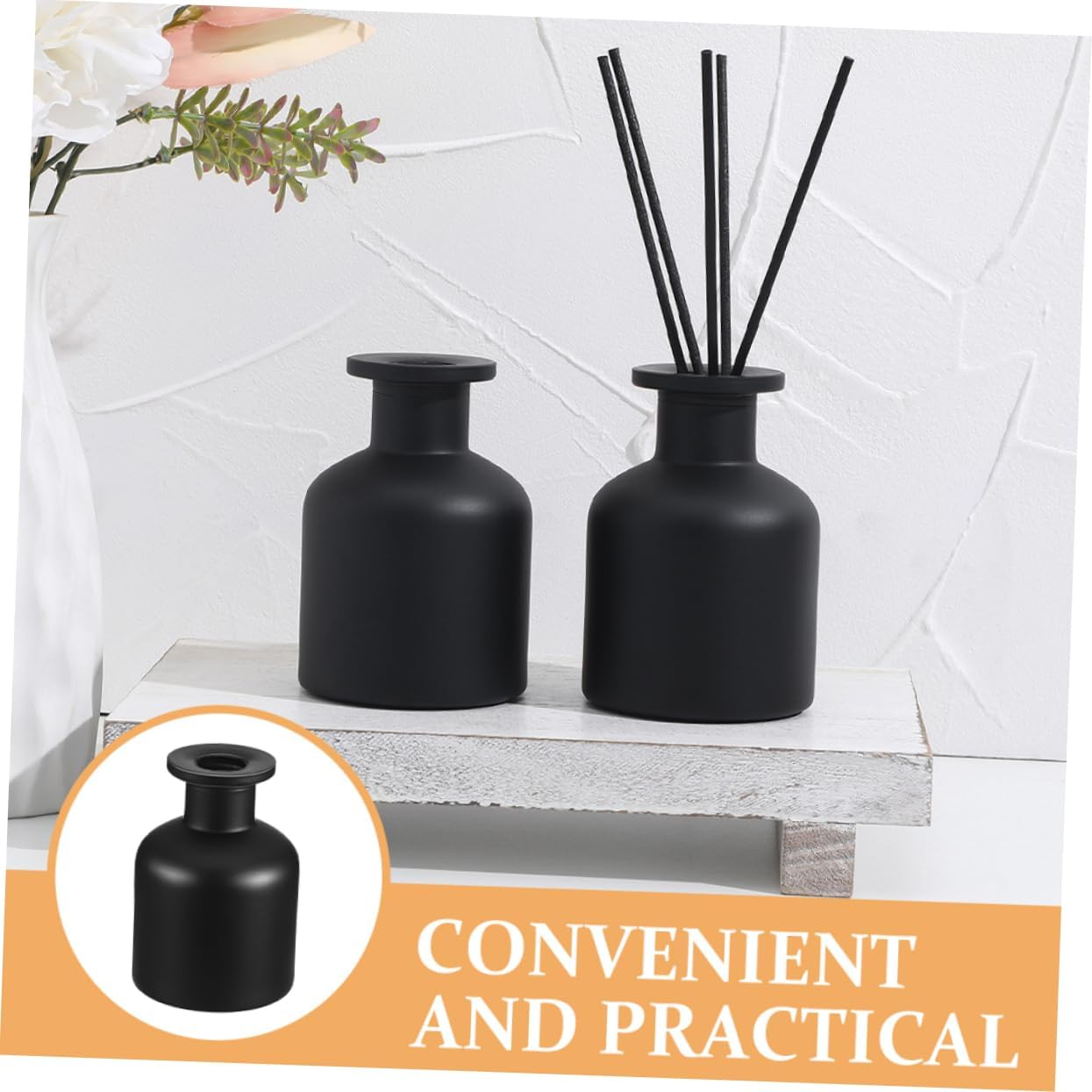 Glass Aromatherapy Diffuser Bottle 150Ml Matte Black Glass Reed Diffuser Container Refillable Essential Oil Jar for Home Fragrance Decoration image number 1