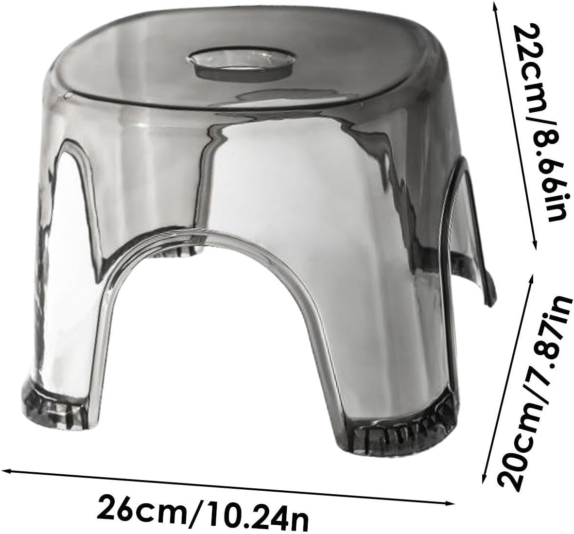 Clear Shower Foot Stool - Non-Slip Waterproof Transparent Stool - Clear Seat, Shower Corner, Corner Bench for Bathroom Bedside Small Spaces image number 4