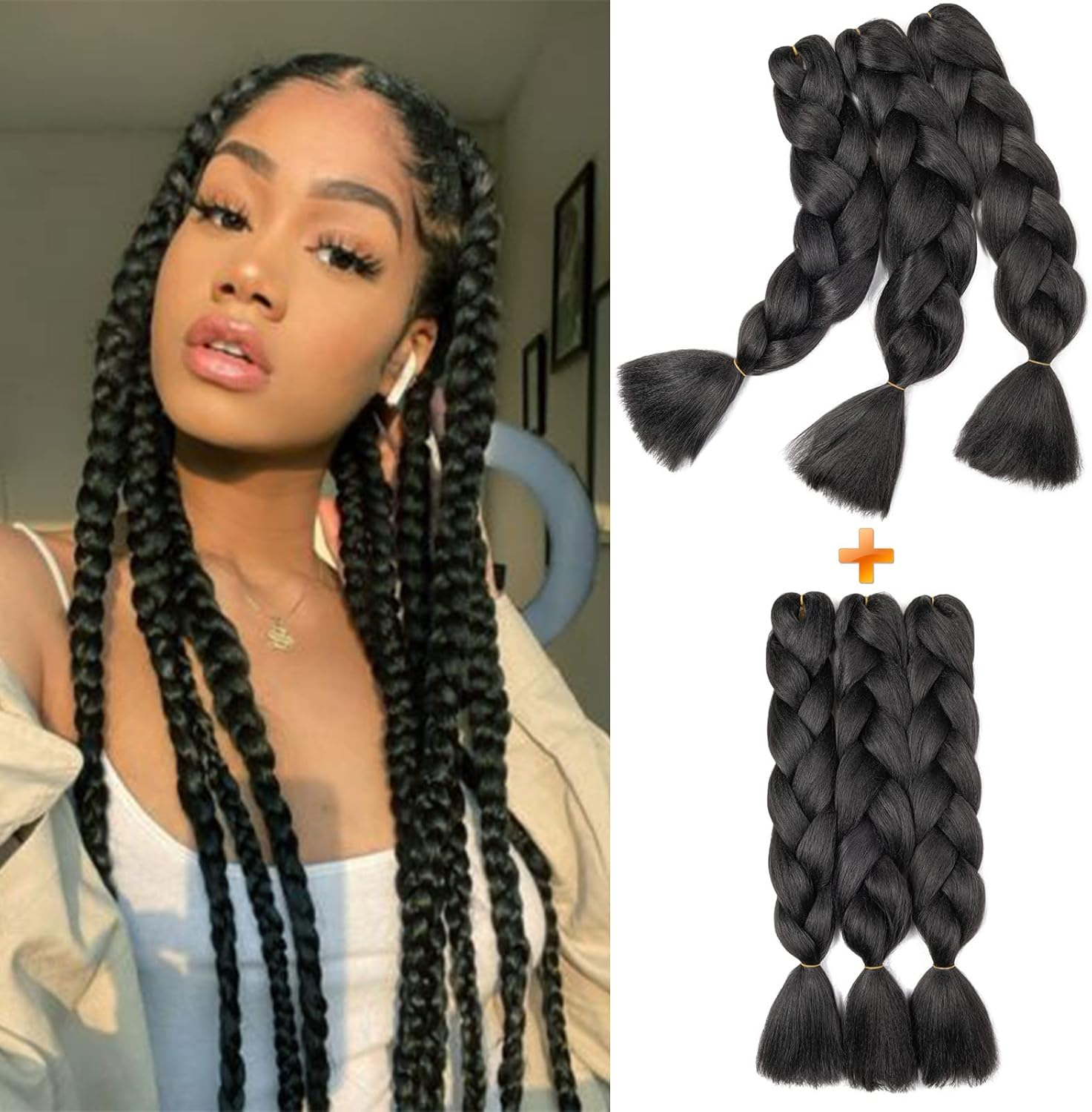 Gairyan Jumbo Braids Extensions Braiding Synthetic Hair for Braiding Hair 1 Piece 100 G Braiding Hair Extensions 60 Cm Ombre Synthetic Braids Afro Hair for Box Crochet Braids (Dark Purple)