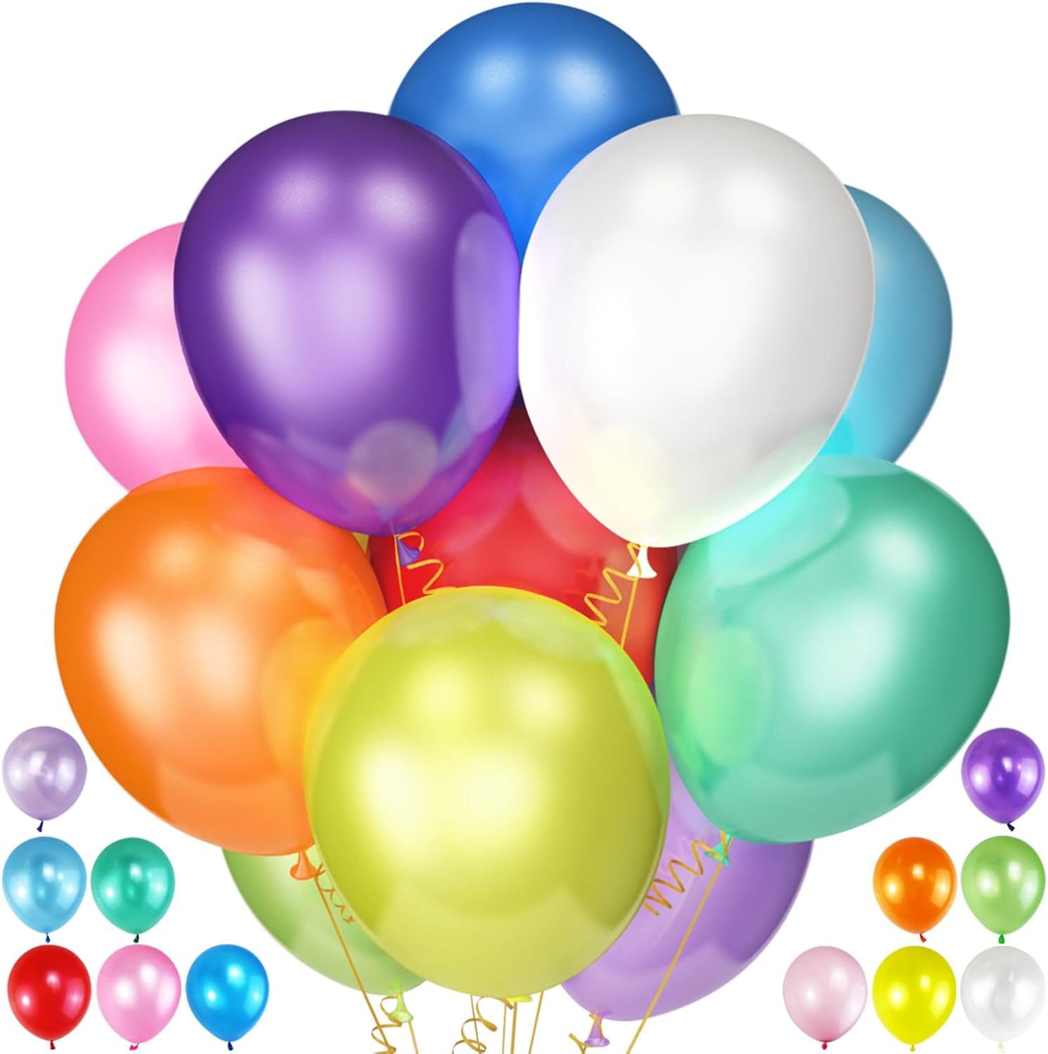 120Pcs Balloons Assorted Colors, 12 Inch Latex Balloons Bulk, Pearl Party Balloons, Balons for Birthday Party Wedding Baby Shower Supplies.(Assorted)&hellip;