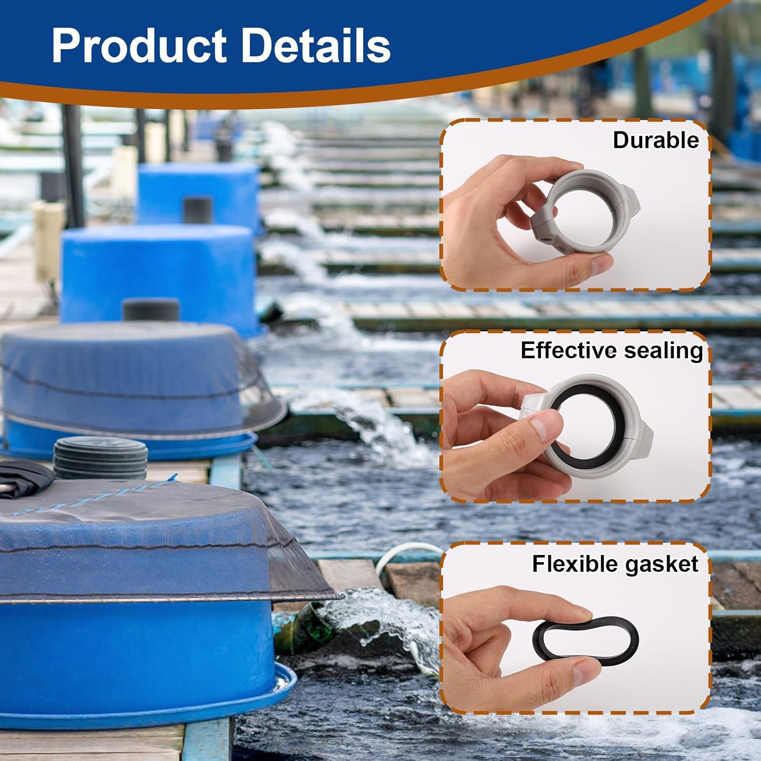 Lyreh Coupling Pump Inflation Adapter for Coleman, Premium ABS Plastic Screw Rubber Seal O Ring P61514 Ideal Accessories Compatible with Coleman Lay-Z-Spa Perfect Replacement for Saluspa image number 4