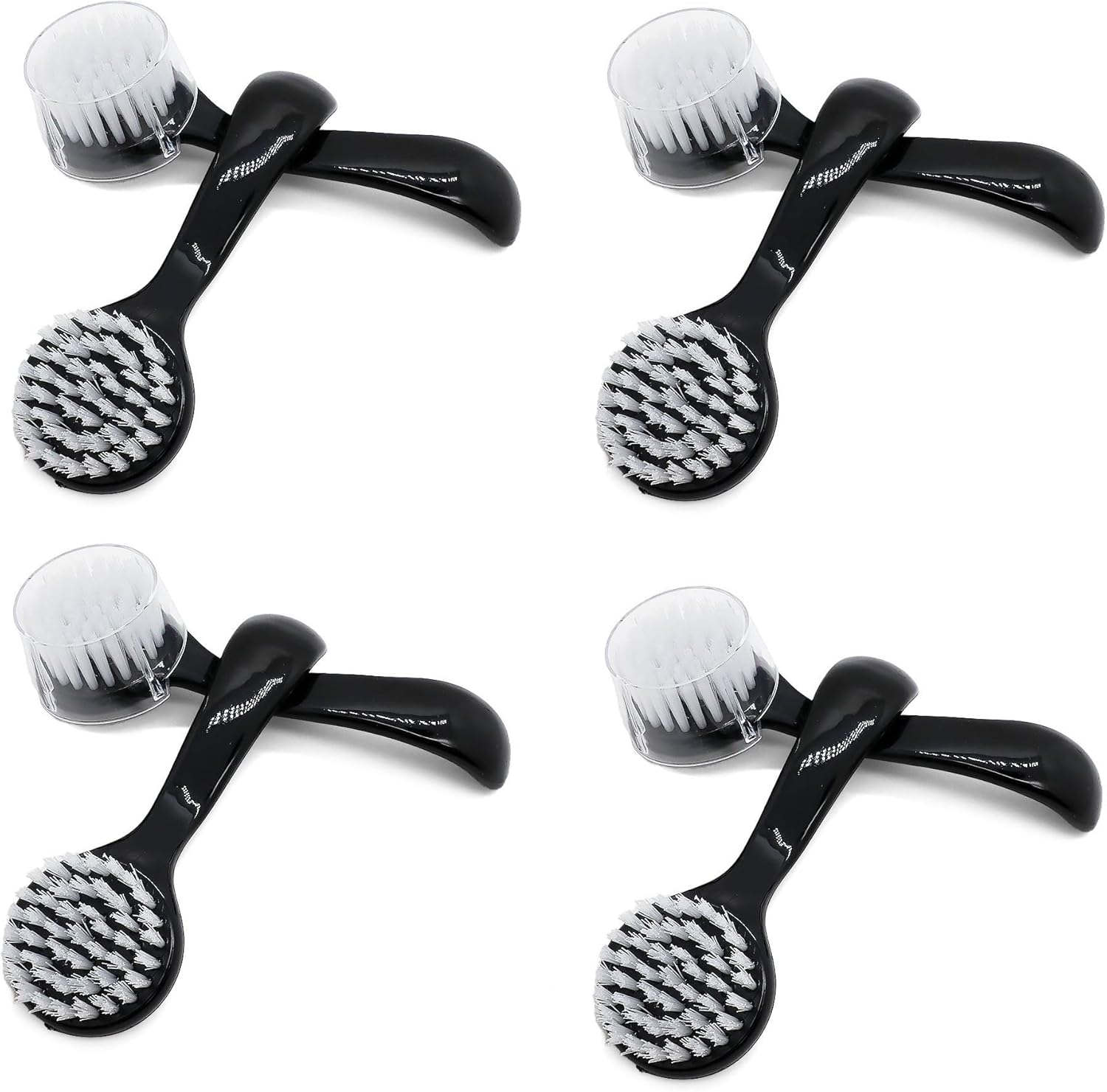 Facial Cleansing Brush 4 PCS, Face Exfoliating Scrubber Brush Face Wash Scrub Exfoliator for Makeup Skincare Removal (Black, 4 * 12.5CM) image number 2
