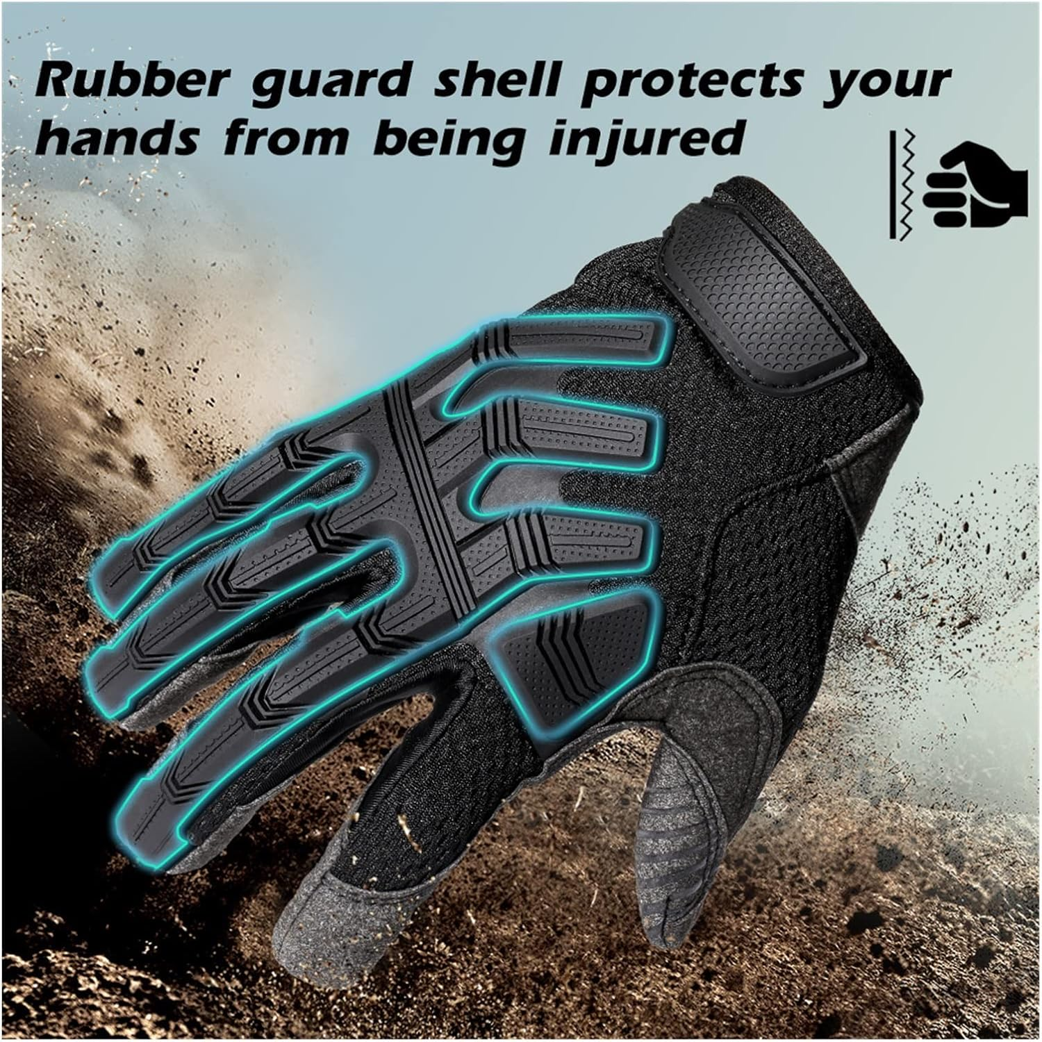 KANGYEBAIHUODIAN Motorcycle Full Finger Gloves Enduro Motocross Pit Biker Riding Motorbike Racing Protective Gear MTB BMX Moto Glove Men Women (Color : A9 Camoblack, Size : XL) image number 4