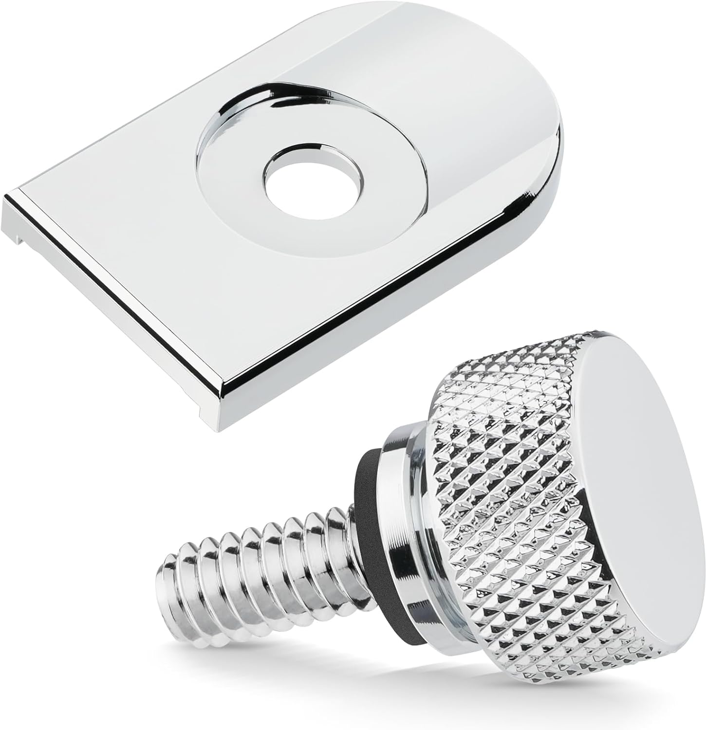 Amazicha Chrome Stainless Steel Seat Bolt Tab Screw Mount Knob Cover Compatible for Harley Davidson Sportster Softail Touring Dyna 1996-2022