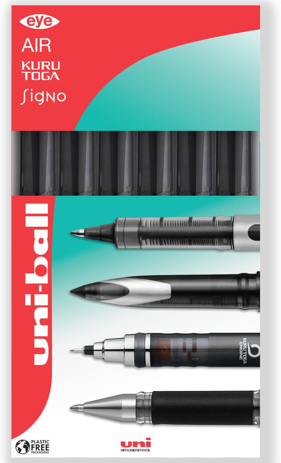 Uni-Ball AIR - 0.7Mm Medium Rollerball - 6 Pack - Black - UBA-188-L image number 2