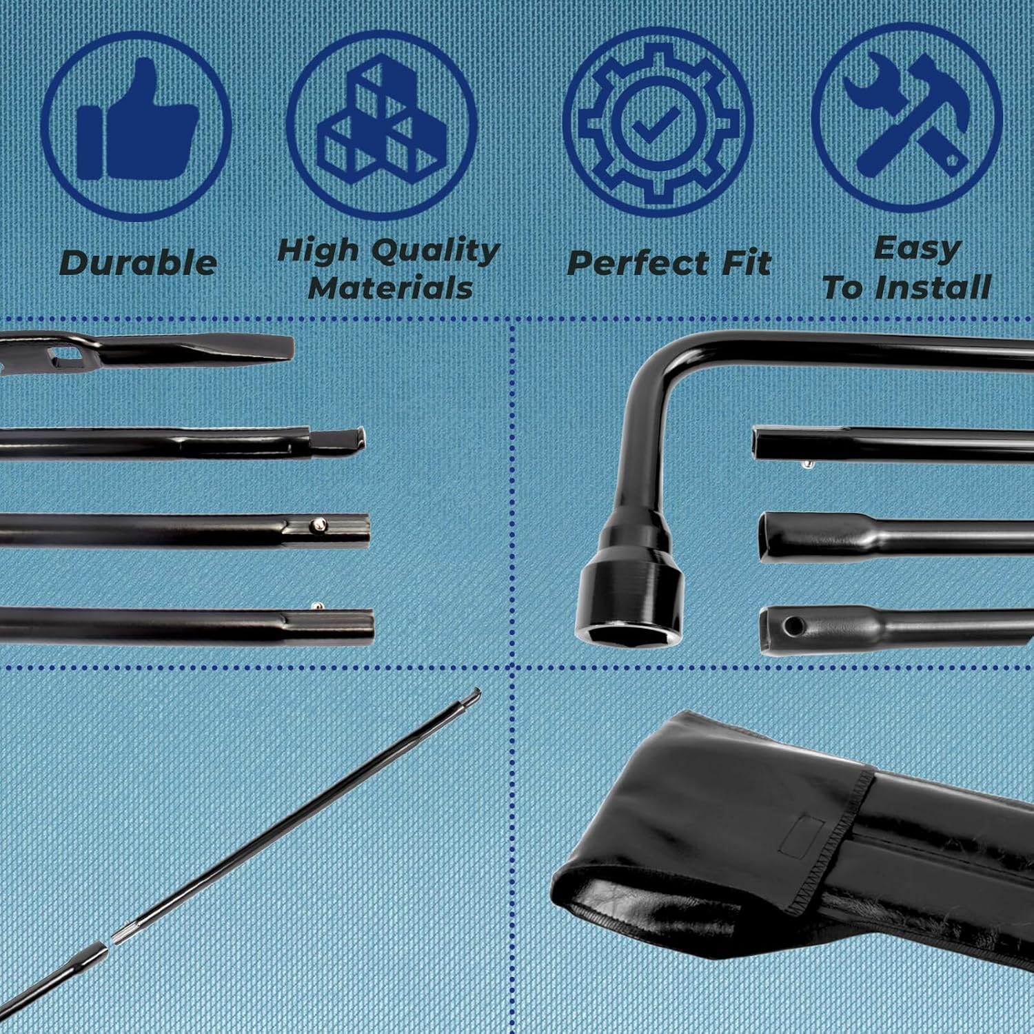 Reeauto Spare Tire Tool Kit with Spare Tire Jack Handle and Wheel Lug Wrench Compatible with 1999-2019 Silverado Tahoe Avalanche Suburban Sierra Yukon 02-18 Escalade image number 2