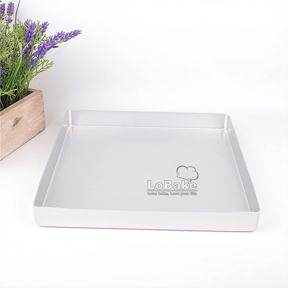 Lobake 28Cm Square Aluminium Alloy Nonstick Coating Leaky Baking Pan Biscuit Cookie Holder Bakery Oven Tray Steaming Tools DIY Bakeware (Aluminium Plain) - Aluminium Leaky image number 4