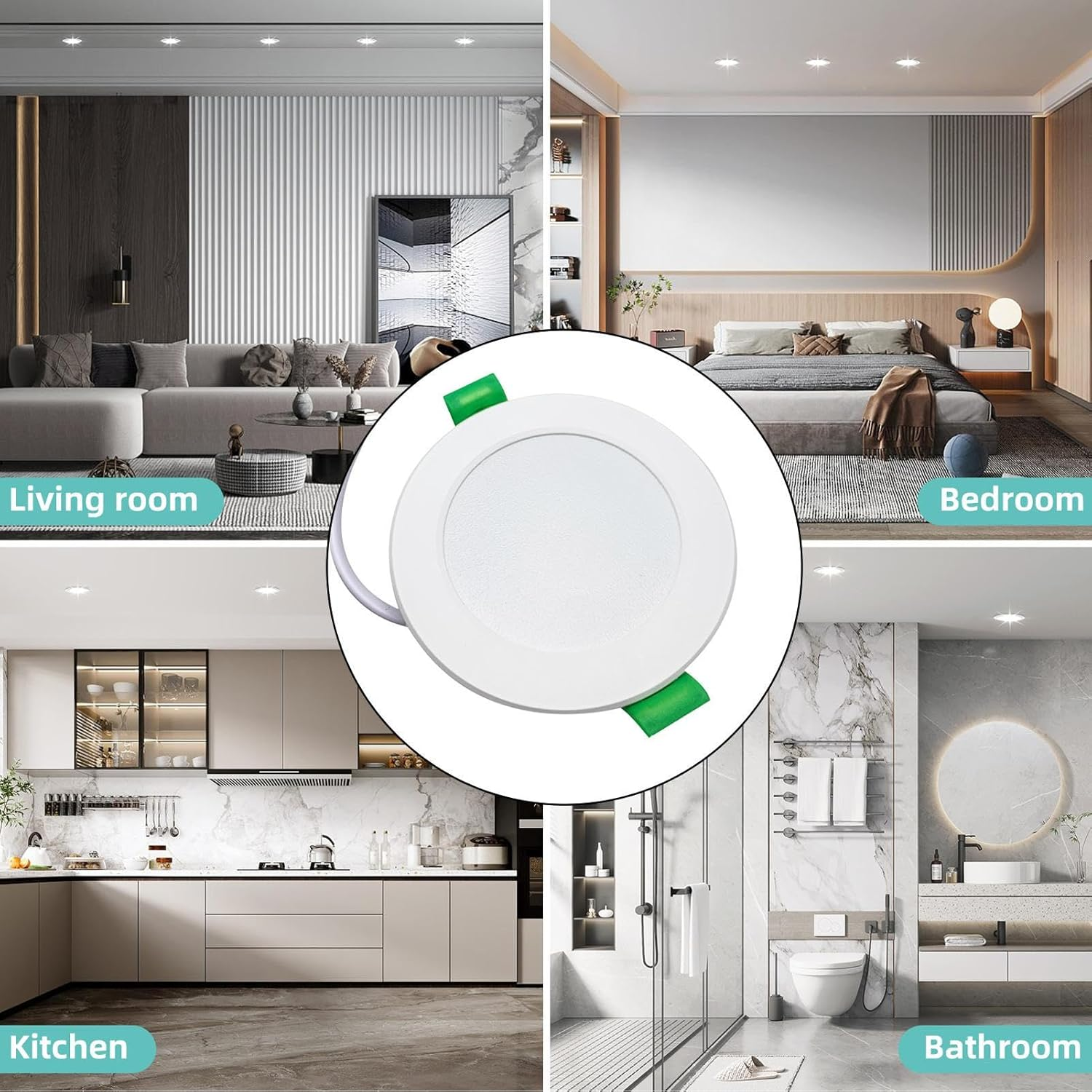 Led Recessed Light | Ultra-Thin Led Recessed Ceiling Light | Dimmable Lamp Slim Spotlight Lighting Adjustable Modern Design for Bedroom Bathroom Hallway Home Kitchen