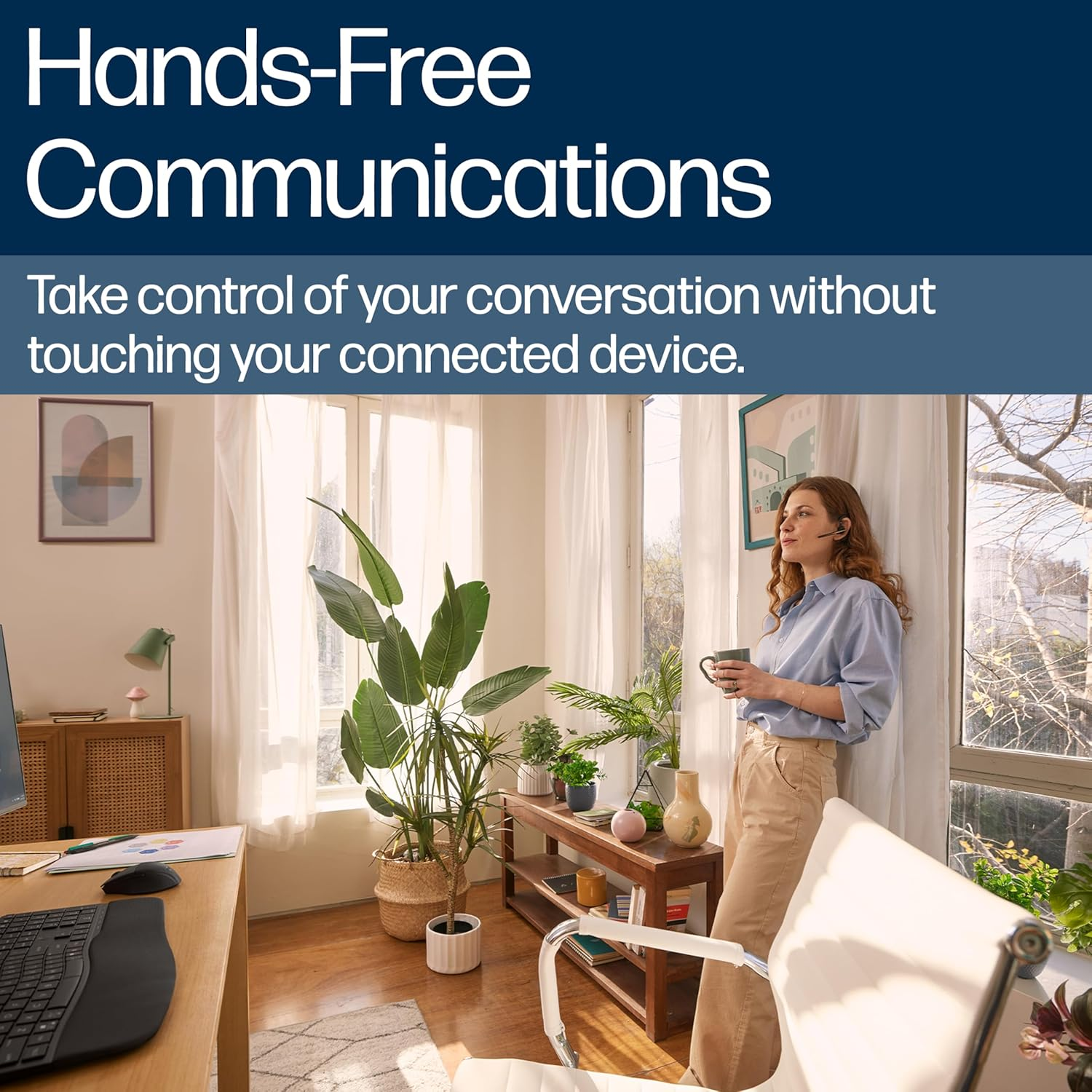 Poly Voyager Legend 50 Bluetooth Headset - Noiseblockai, Windsmart, Smart Sensor, 10 Hour Battery Life, Noise Cancellation, Black image number 4