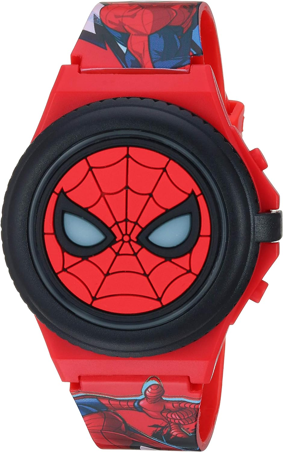Accutime Kids Marvel Spider-Man Digital Quartz Plastic Watch for Boys & Girls with LCD Display, Red/Black (Model: SPD4483), Red/Black 2, Digital Quartz image number 1
