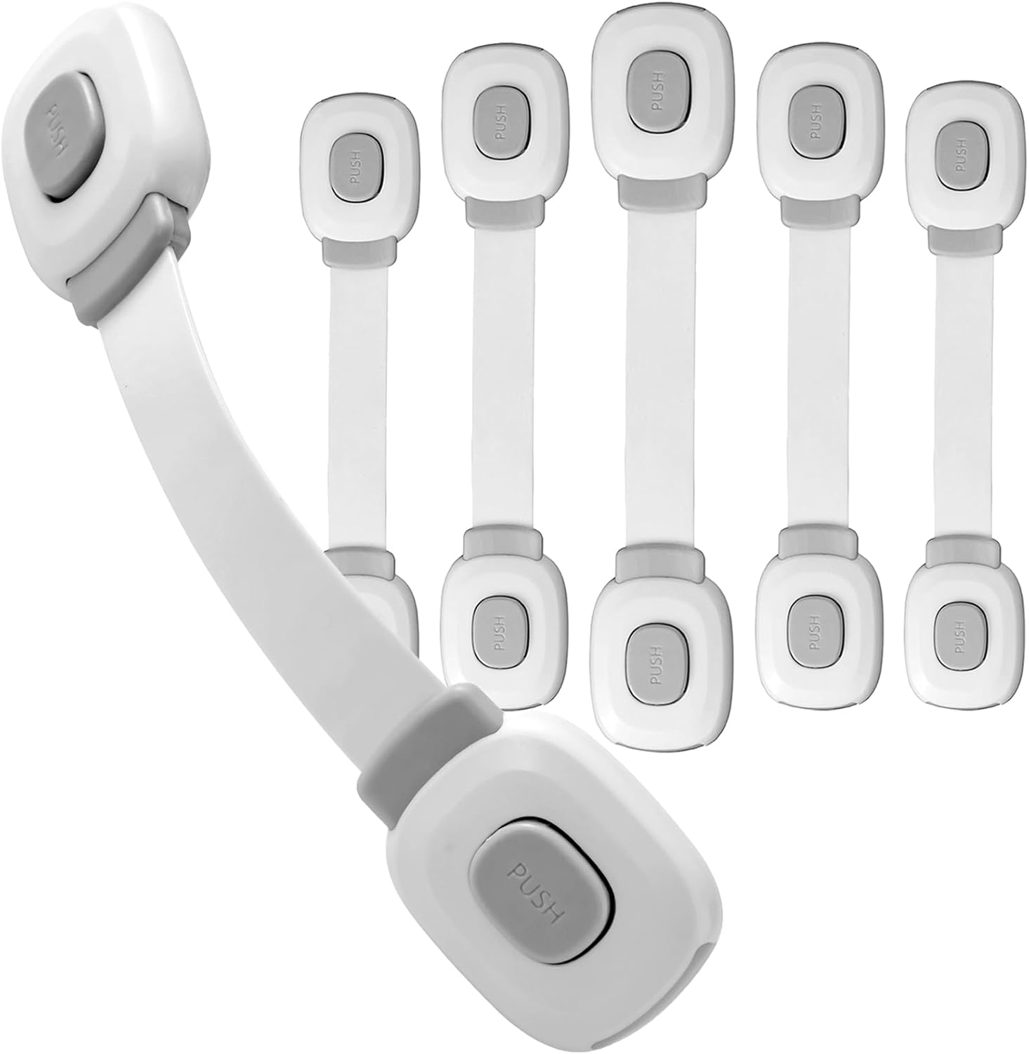 Fursafe&Q Baby Cabinet Locks, Child Safety Cabinet Proofing - Child Safety Strap Locks Adhesive Drawer Fridge Ovens Door Toilet Latches No Drill Multi-Purpose for Furniture Kitchen Lock 6 Pack image number 5