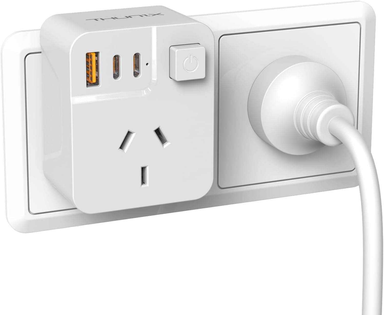 Power Board with USB C, THUNIX Power Strip with Switch Plug Extension(2 USB C, 1 A) with No Extension Cord, Travel Power Plug, Cruise Ship Approved for Travel,Home,Office,Bedroom(Type I) image number 3
