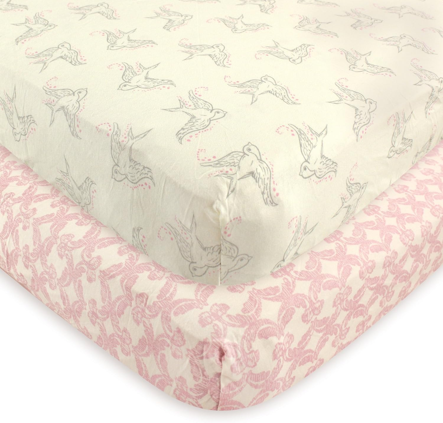 Touched by Nature Unisex Baby and Toddler Organic Cotton Crib Sheet, Barely Pink, One Size