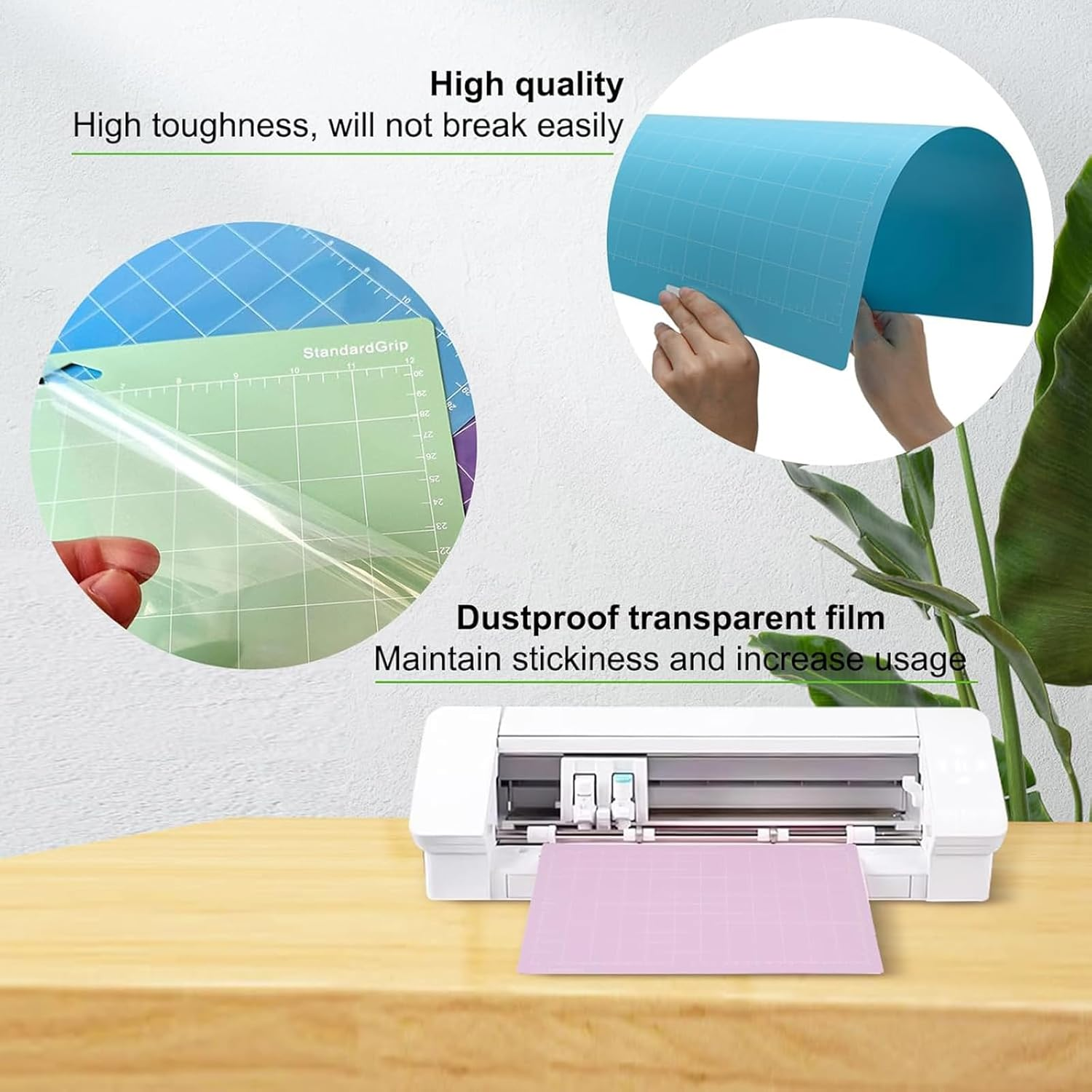 Merrynine Cutting Mat for Cricut, 4 Pack 12X12 Inch Cricuts Mats for Cricut Explore Air 2/Air/One/Maker, Adhesive Sticky Non-Slip Durable Cricut Cutting Mats, Replacement Accessories for Cricuts