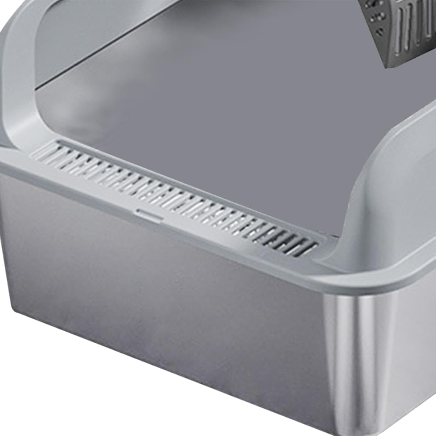 Yajuyi Sleek Stainless Steel Cat Litter Box for Easy Maintenance, Light Grey and M image number 1