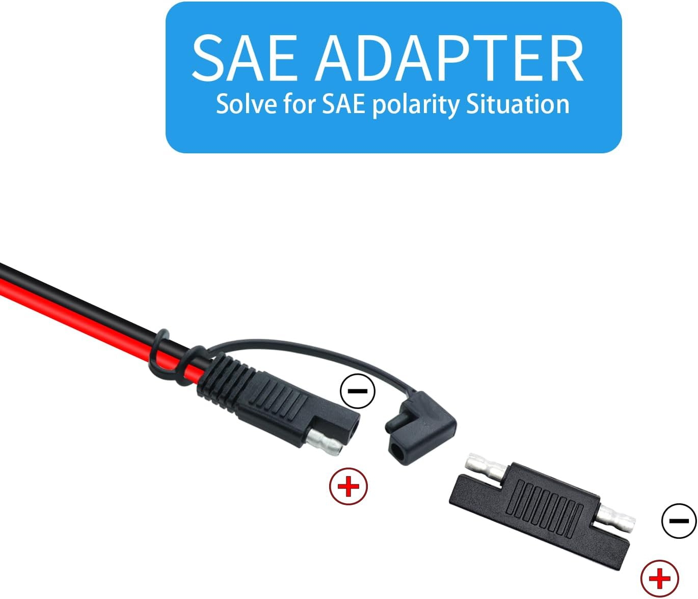 RIIEYOCA 1M SAE to XT60I-F Connector Adapter, 12AWG Cable, Compatible with Solar Panels, Portable Power Station & Solar Generator image number 1