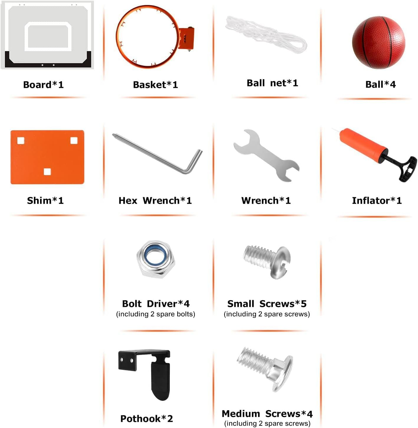 Basketball Hoop Indoor, Mini Basketball Hoop for Kid,Over the Door Basketball Hoop Toy Sports Game for Teens Boy Girl Adults Ages 3+ image number 1