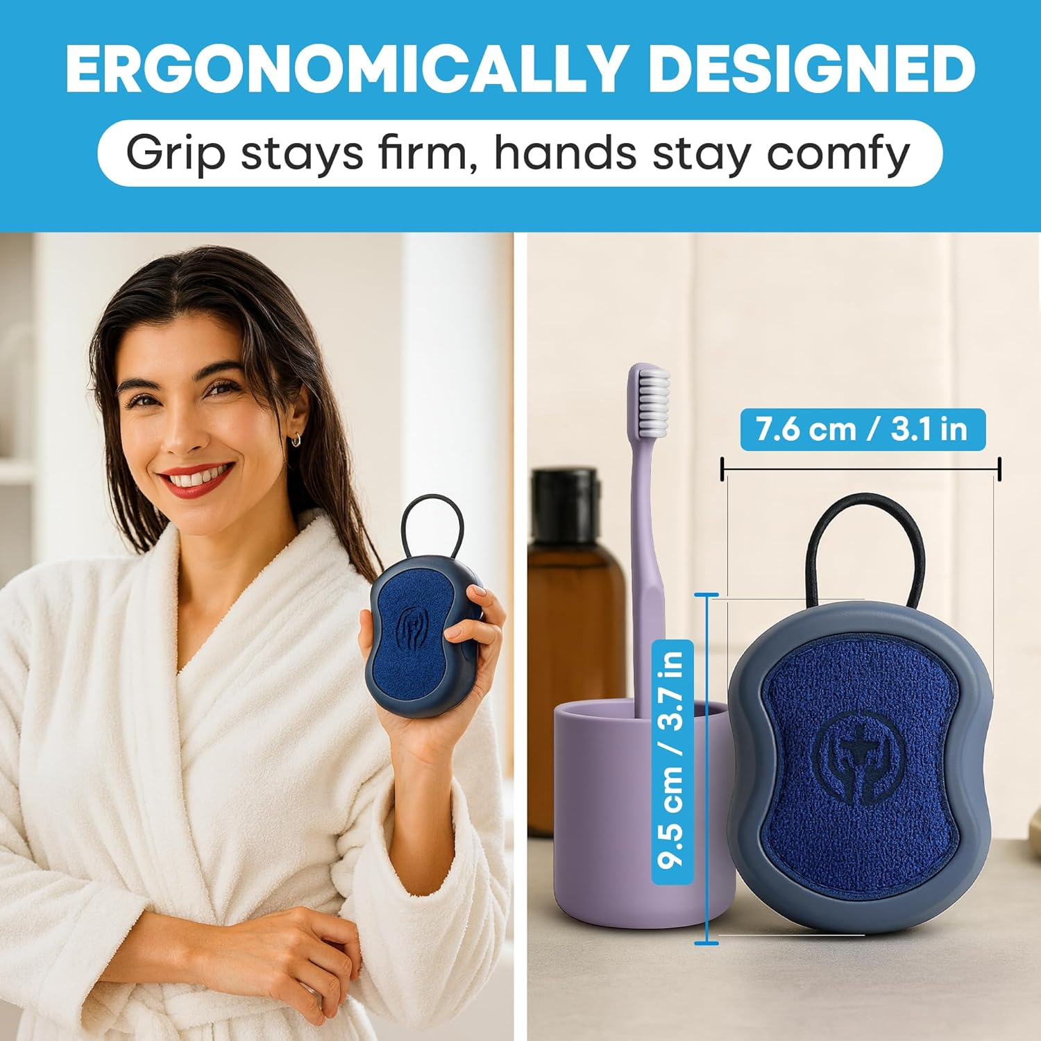 Shower Scrubber for Body 2-In-1 : 2 - Pack High Foaming Body Scrubber Exfoliator for Men, Ergonomic Shower Scrub, Deep Exfoliating Travel Bath Brush Loofah for Women, Durable Skin Wash Tool image number 1