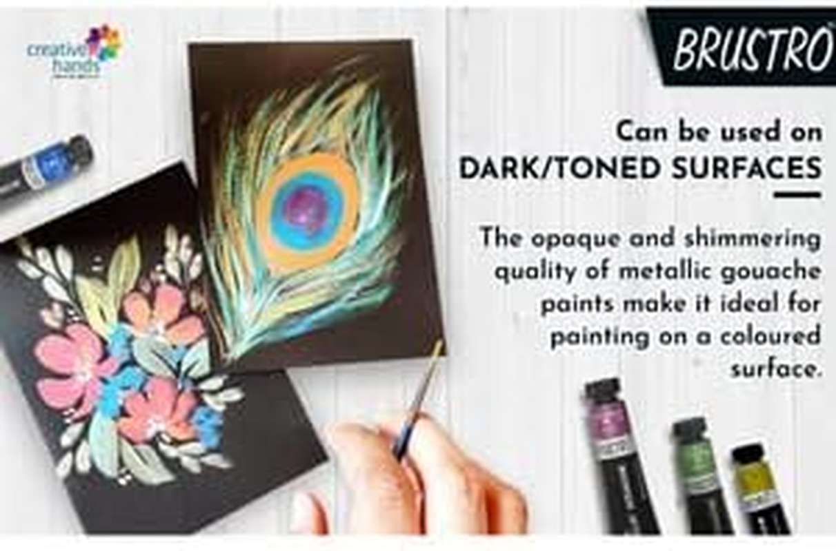 Brustro Artists' Metallic Gouache Set of 18X12Ml image number 3