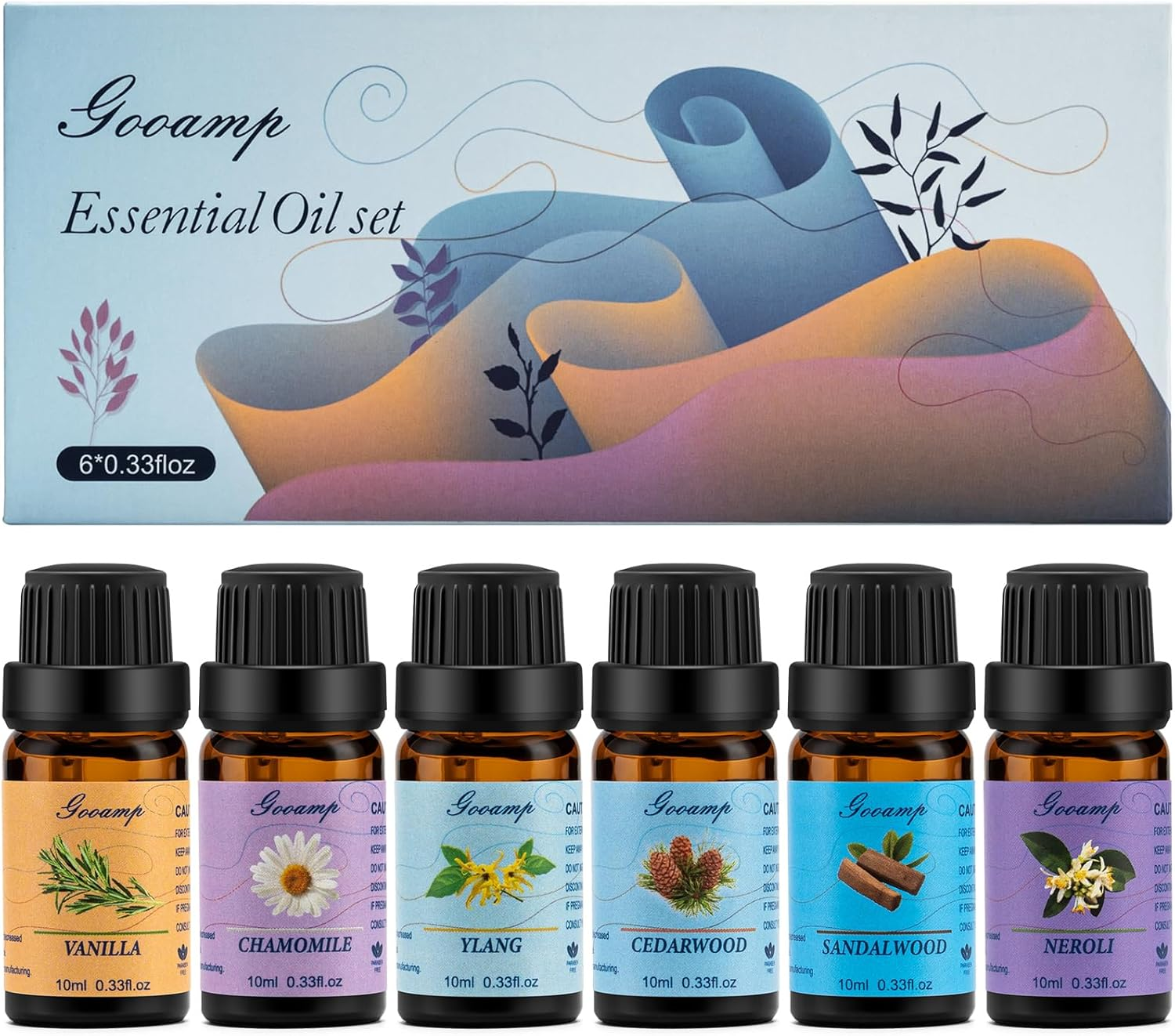 Essential Oils Set-Top 6 Organic Blends for Diffusers,Candle Making,Aromatherapy,Humidifiers,Gifts - Peppermint,Teatree,Lavender,Eucalyptus,Lemongrass,Orange(6X0.33 Fl Oz) image number 2