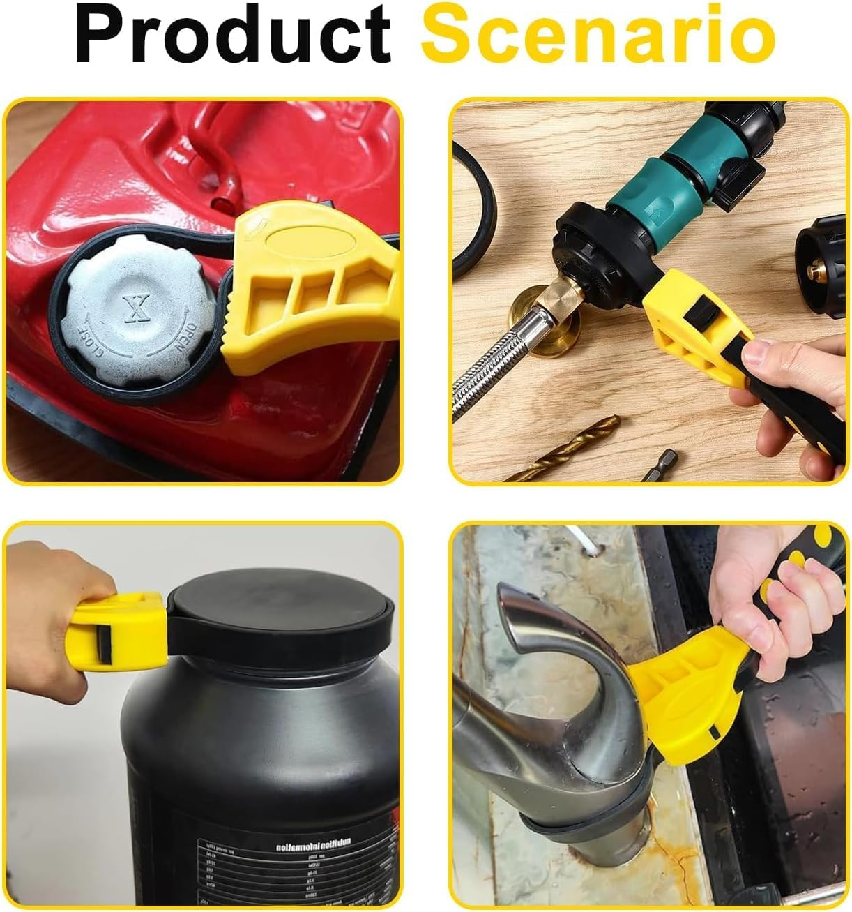 Funcyboo Strap Wrench, 2 Pcs Rubber Strap Adjustable Wrench Set Oil Filter Pipe Jar Opener Belt Wrench for Mechanics Plumbers Car Repair Tool image number 1