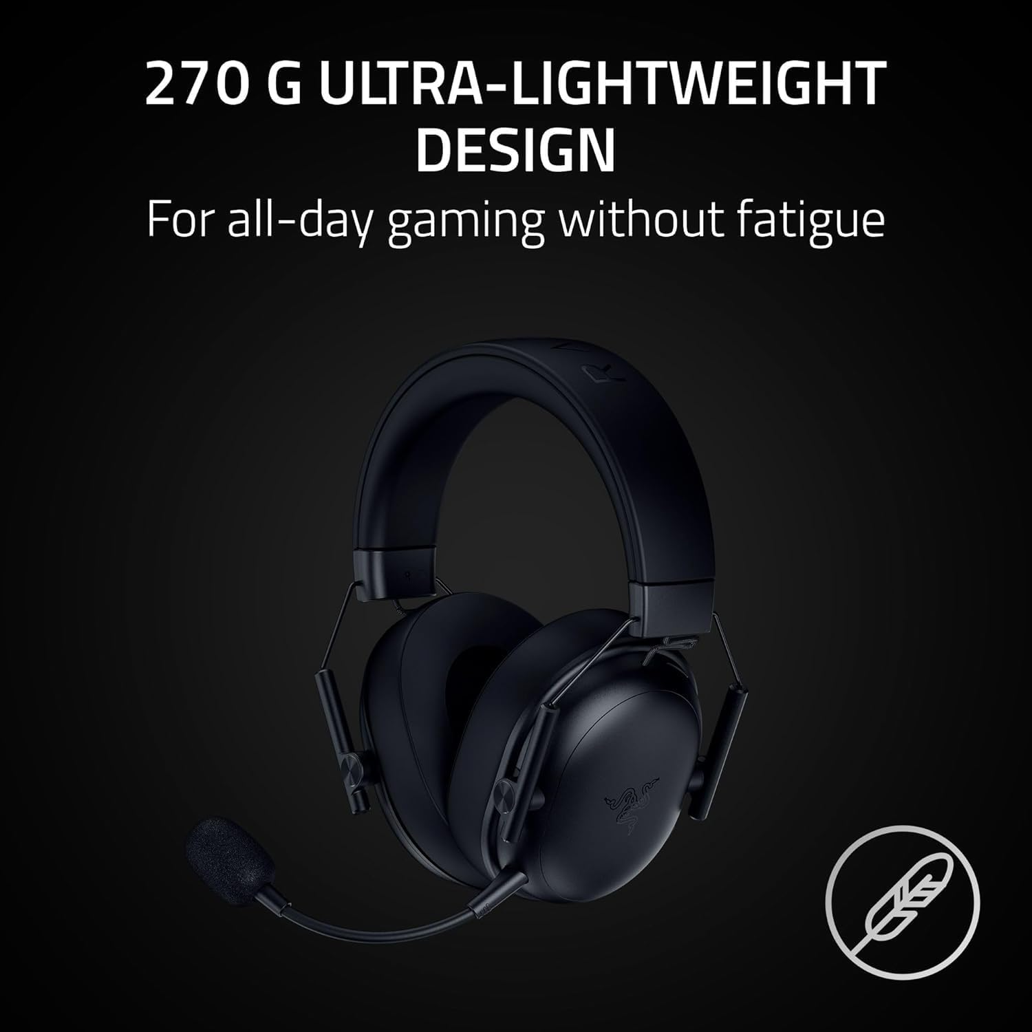 Razer Blackshark V3 X Hyperspeed - Wireless E-Sports Headset - Ultra Light 270 G - Triforce 50 Mm Driver - Removable Microphone - Surround Sound - Wireless 2.4 Ghz & Bluetooth - Pc/Mac | Black image number 7