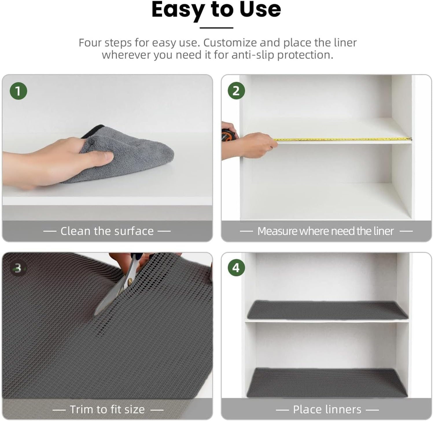 Taicols Shelf Drawer Liners Non Adhesive Non Slip Strong Grip Liner for Kitchen Cabinets Storage Shelves Liner Refrigerator Mats Easy to Cut Multipurpose Reusable Durable Washable 30*150Cm (Off-White) - Brown image number 7