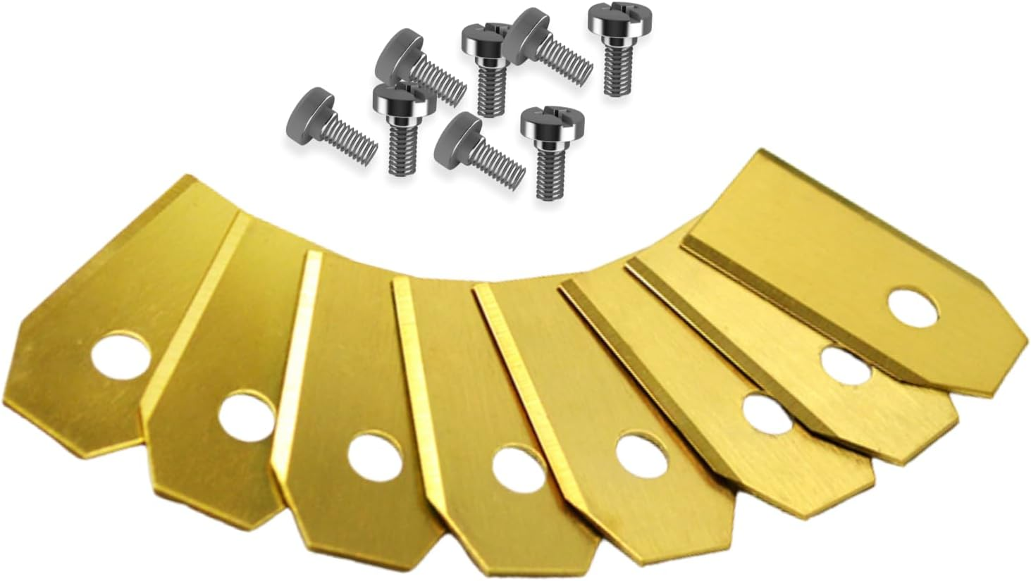 30 X Replacement Blades + Screws, Replacement Blades Compatible with Segway Navimow Robotic Lawnmower for Long, Sharp Cut (Set of 30 Blades) - Titanium Carbit Coated image number 1