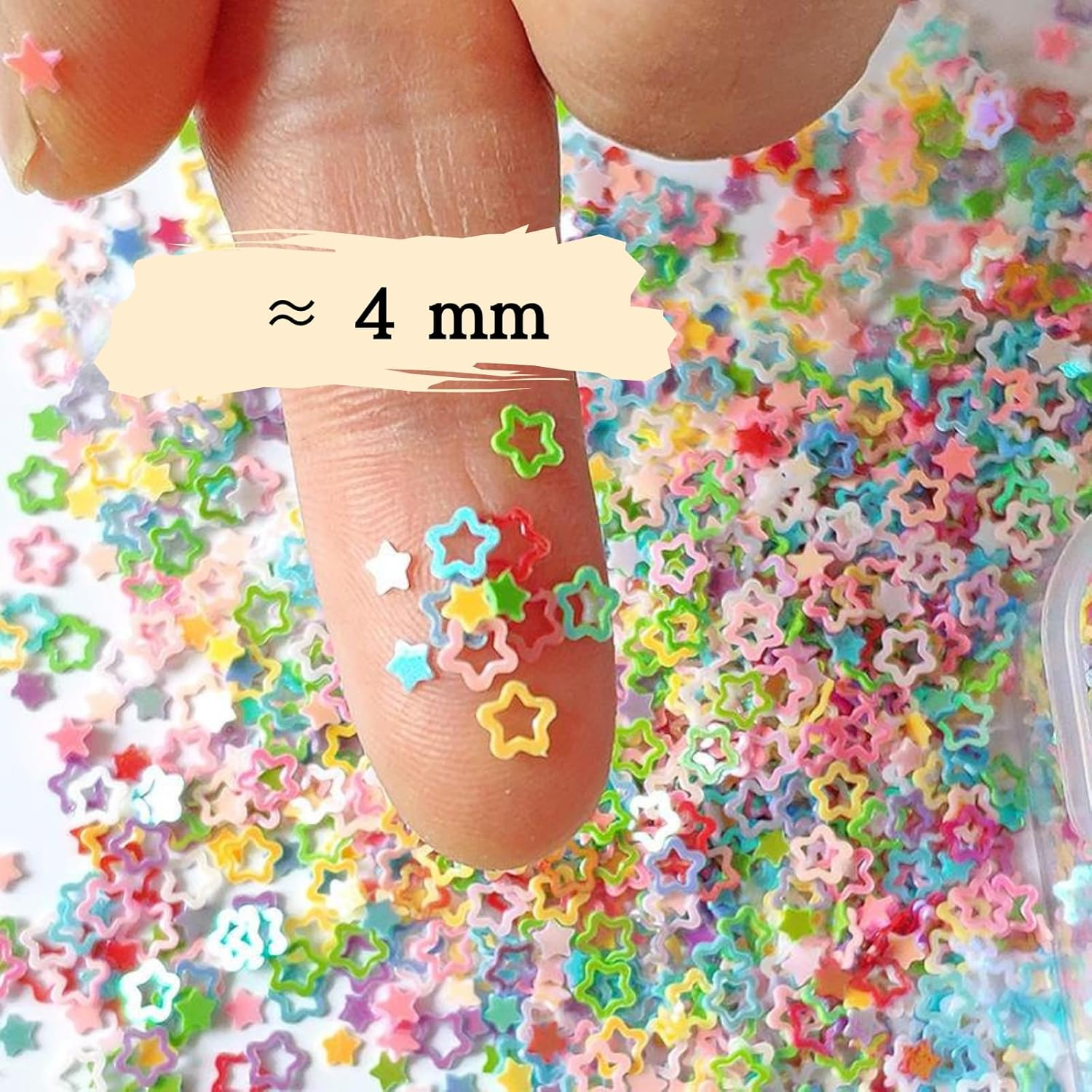 Nail Glitter 3D Laser Sequins Mixed Holographic Chunky Glitter Paillette Festival Rave Cosmetic Crafts Resin Accessories Tips Decor (Stars/ 6 Colors) image number 6