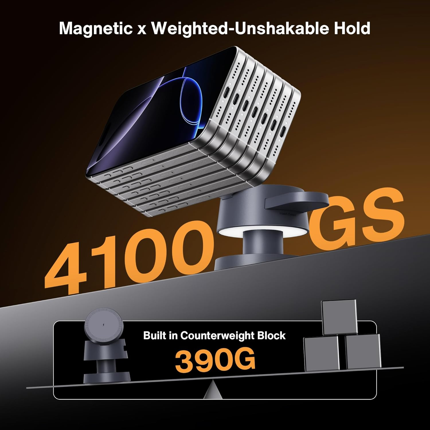 Ivanky for Iphone 16 Pro Max 4 in 1 Wireless Charging Station Cube with Night-Lamp for Magsafe Magnetic Charger, 22.5 W Travel Stand, 3 in 1 Fast Charge for Apple Iwatch Ultra, Airpods（Midnight Blue）