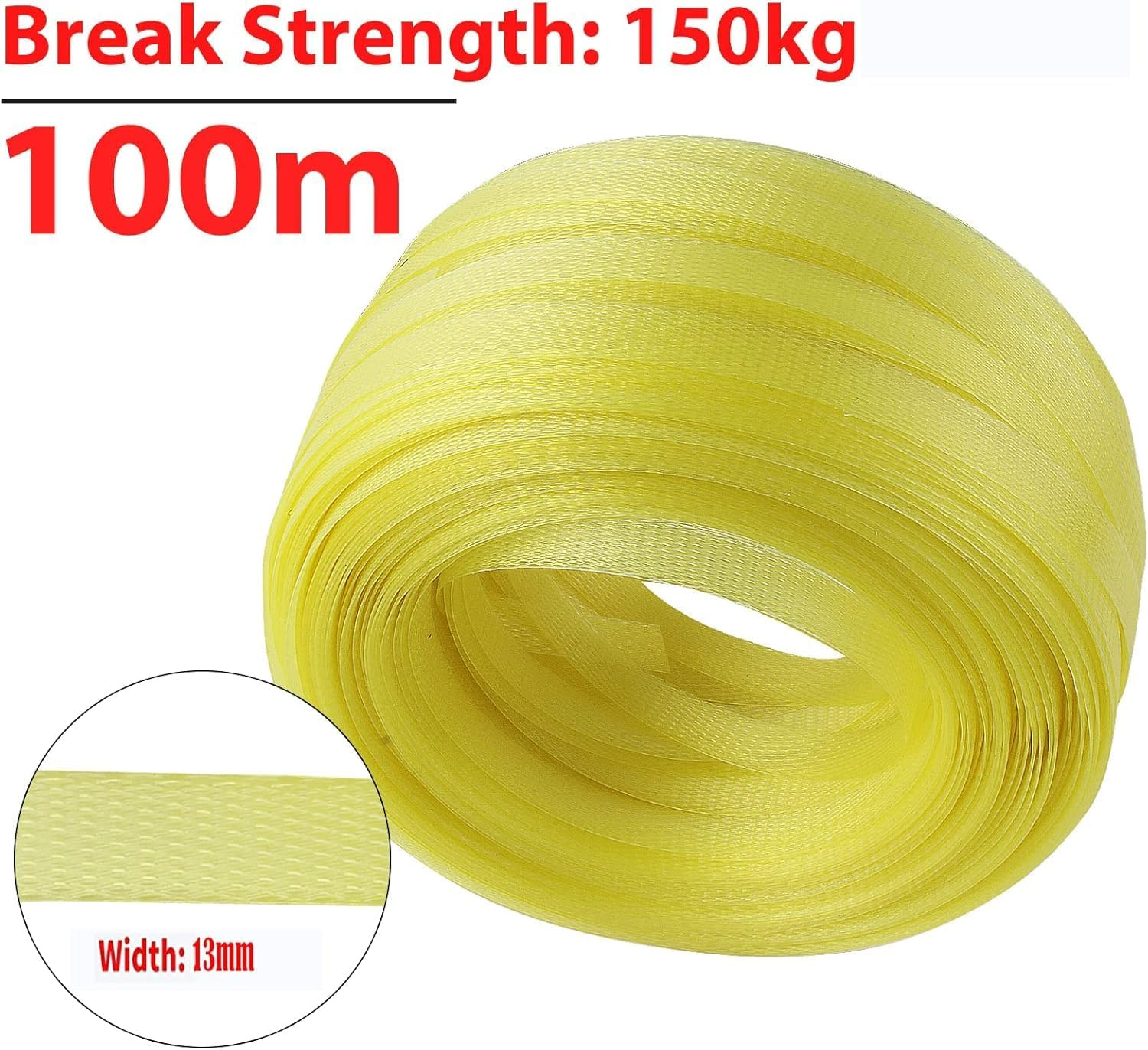 Heavy Duty PP Banding Strapping, Pallet Strapping, Packaging Strapping, Packaging 1/2" X 328Ft Polyester (PET) Strapping Kit with 100Pcs Metal Sealers, Box Packing Strapping Tool Kit image number 2