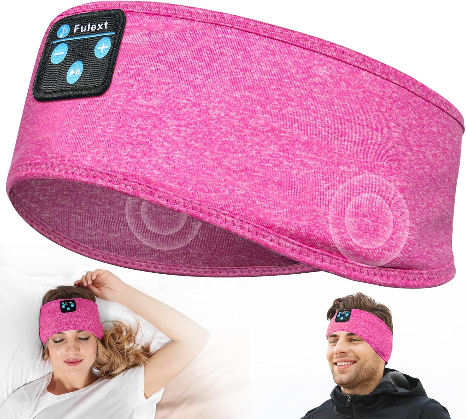 Fulext Sleep Headphones Bluetooth Sleeping Headband, Sleeping Headphones Music Sports Headband, Ultra-Soft Headphones Headband for Side Sleepers, Sleeping Gifts for Men Women