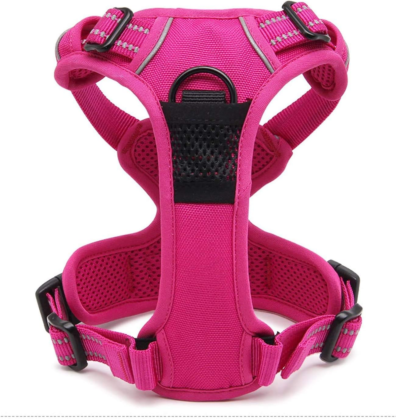 Truelove Dog Harness TLH5651 No-Pull Reflective Stitching Ensure Night Visibility, Outdoor Adventure Big Dog Harness Perfect Match Puppy Vest (S, Fushcia)