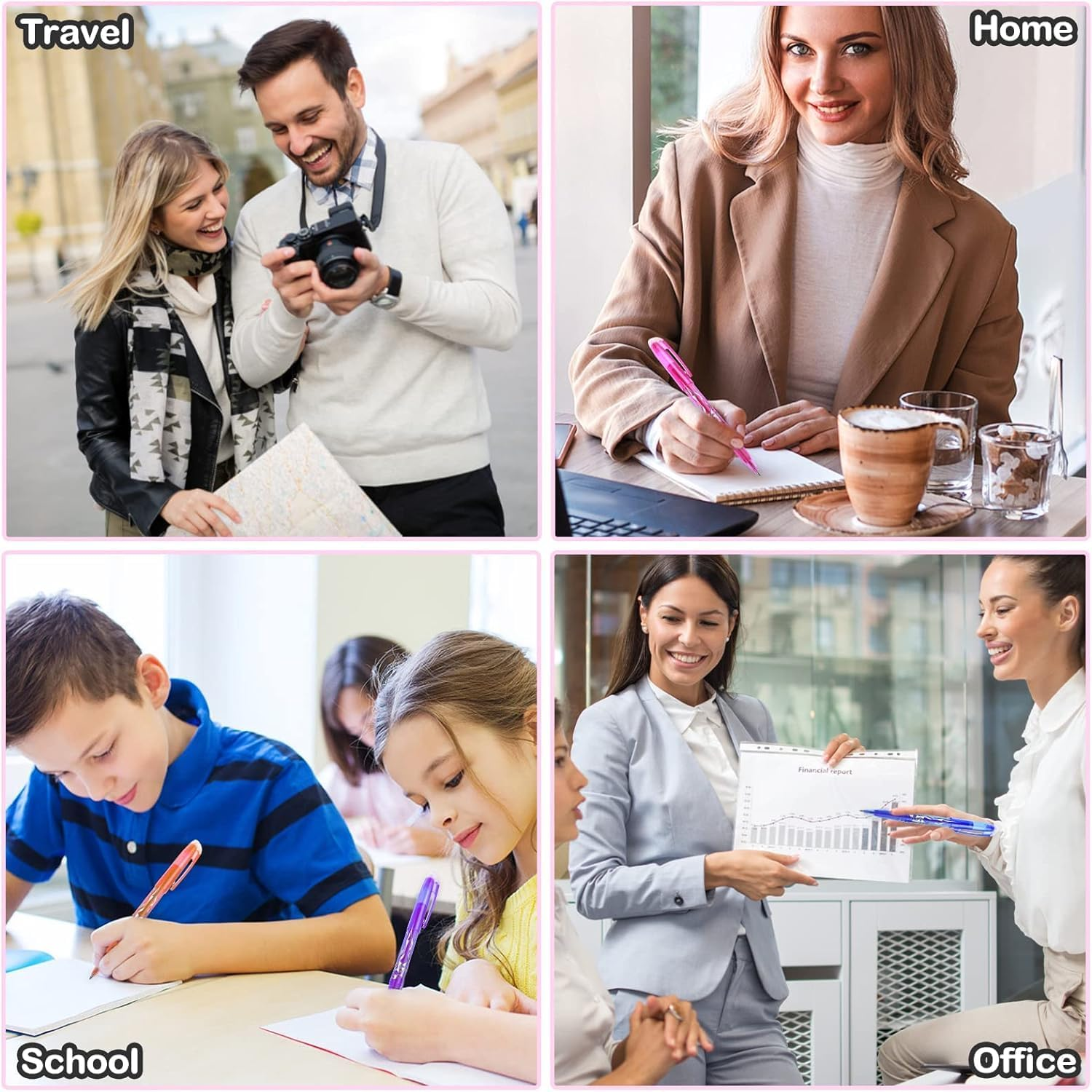 8Pcs Erasable Gel Pens, Quick-Drying Rolling Ball Pens with 0.5Mm Tip, Rub Out Liquid Ink and Rubber image number 3