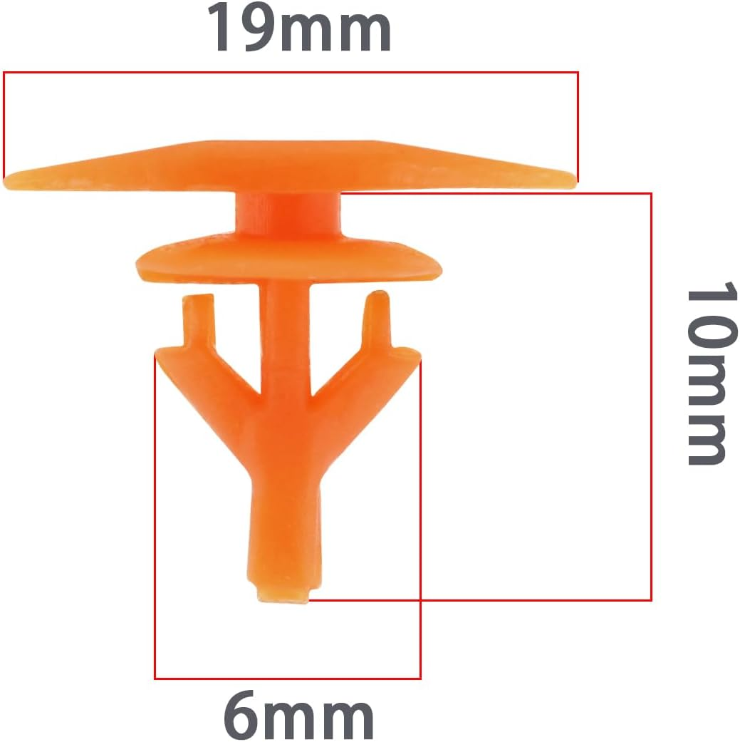 Emagtech 50Pcs Car Front Door Sealing Strip Sealing Clip Fixing Buckle Hole 6Mm Compatible with Jaguar XF Car Fastener Fixing Clip,Orange image number 2