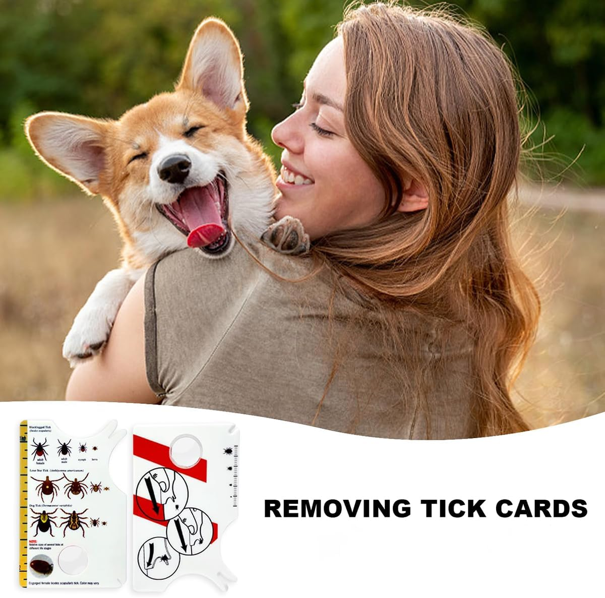 Tick Remover Tools,2 Pcs Tick Catching Card with Magnifying Glass Pets Lice Catcher Plastic Tick Remover Card Suitable for Removing Ticks on Cats and Dogs image number 6
