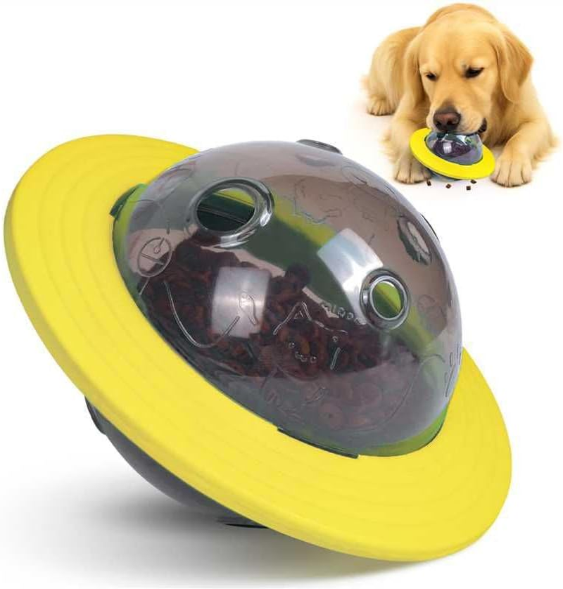 Interactive Dog Puzzle Toy, Ufo-Shaped Treat Dispenser Ball, Mental Stimulation and Training Toy for All Breeds (Blue)