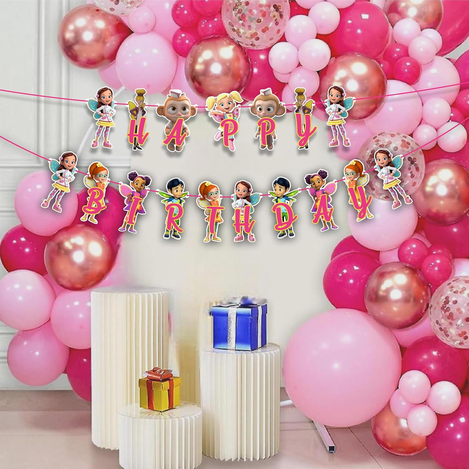 Masha and the Bear Happy Birthday Banner -Themed Birthday Banner &ndash; Fun Party Decoration for Kids, Vibrant Colors, Perfect for Themed Celebrations & Festive Atmosphere