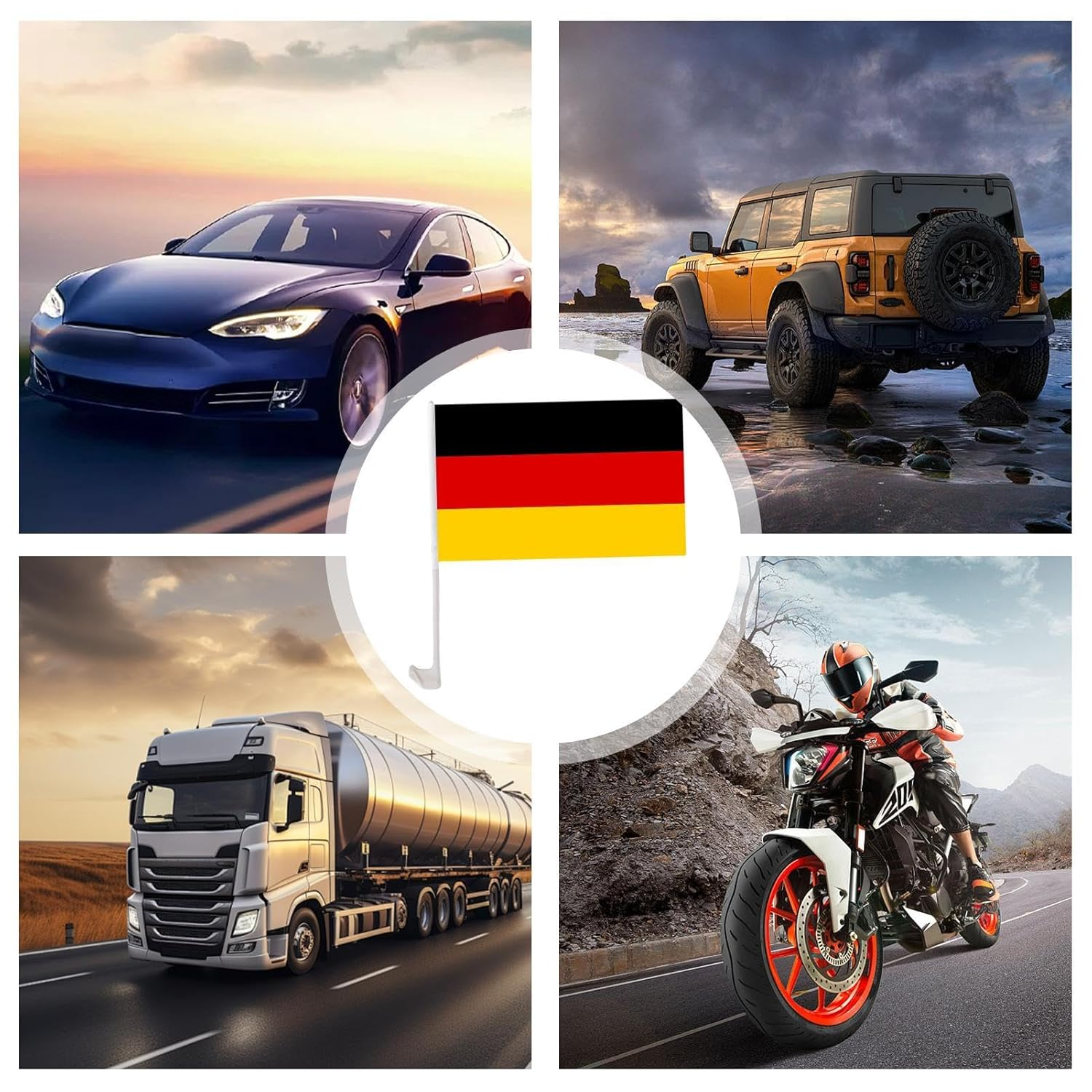 Car Window Flag, Car Flag, Small German Car Flag Banner 1X1.5Ft | Windproof Car Flag for Window, Germany Party Decoration, Outdoor Flag for Sports Fans, Soccer Tournament Events image number 5